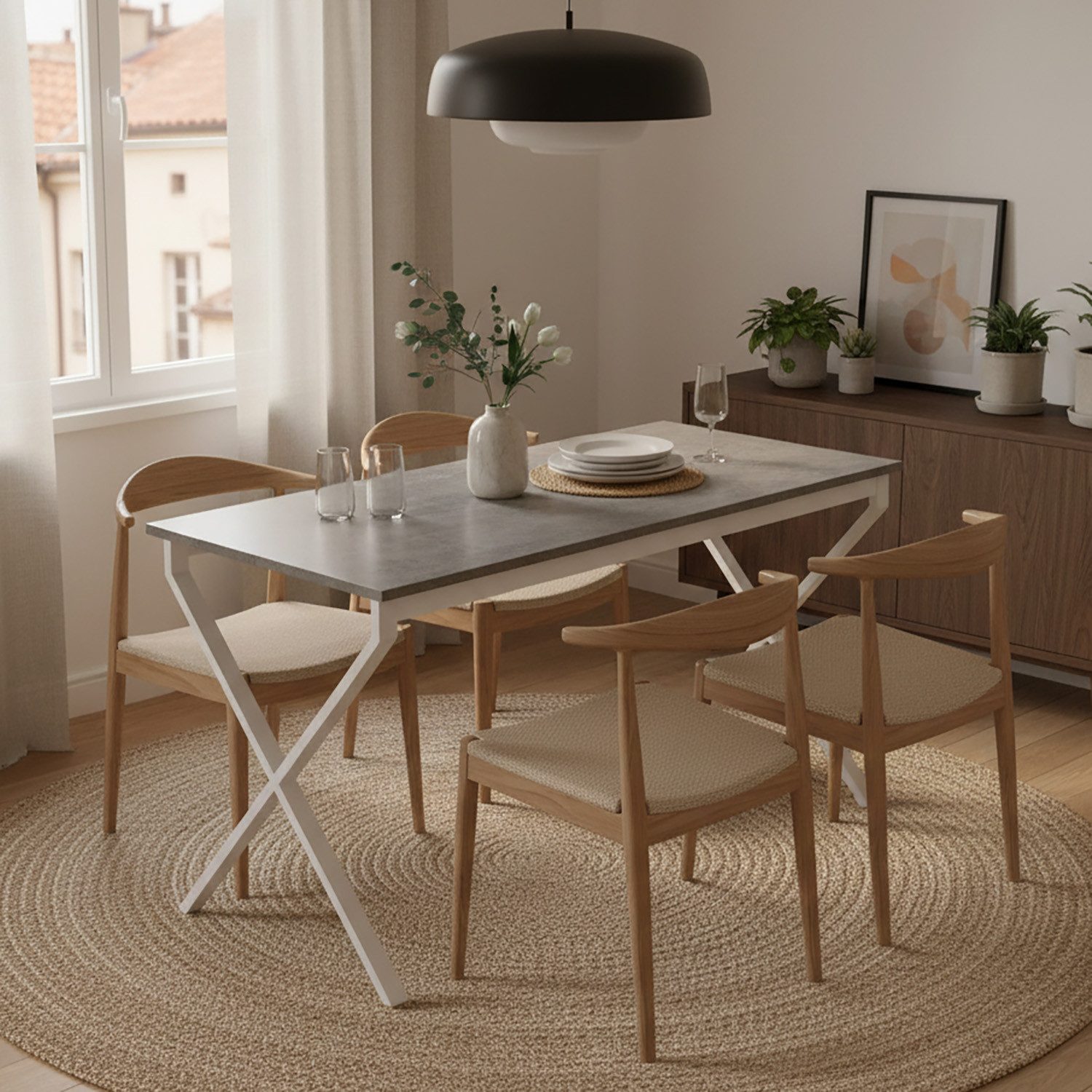 B&D home Esstisch SAMUEL, Metallgestell schwarz oder weiß, 120x60cm,platzsp günstig online kaufen