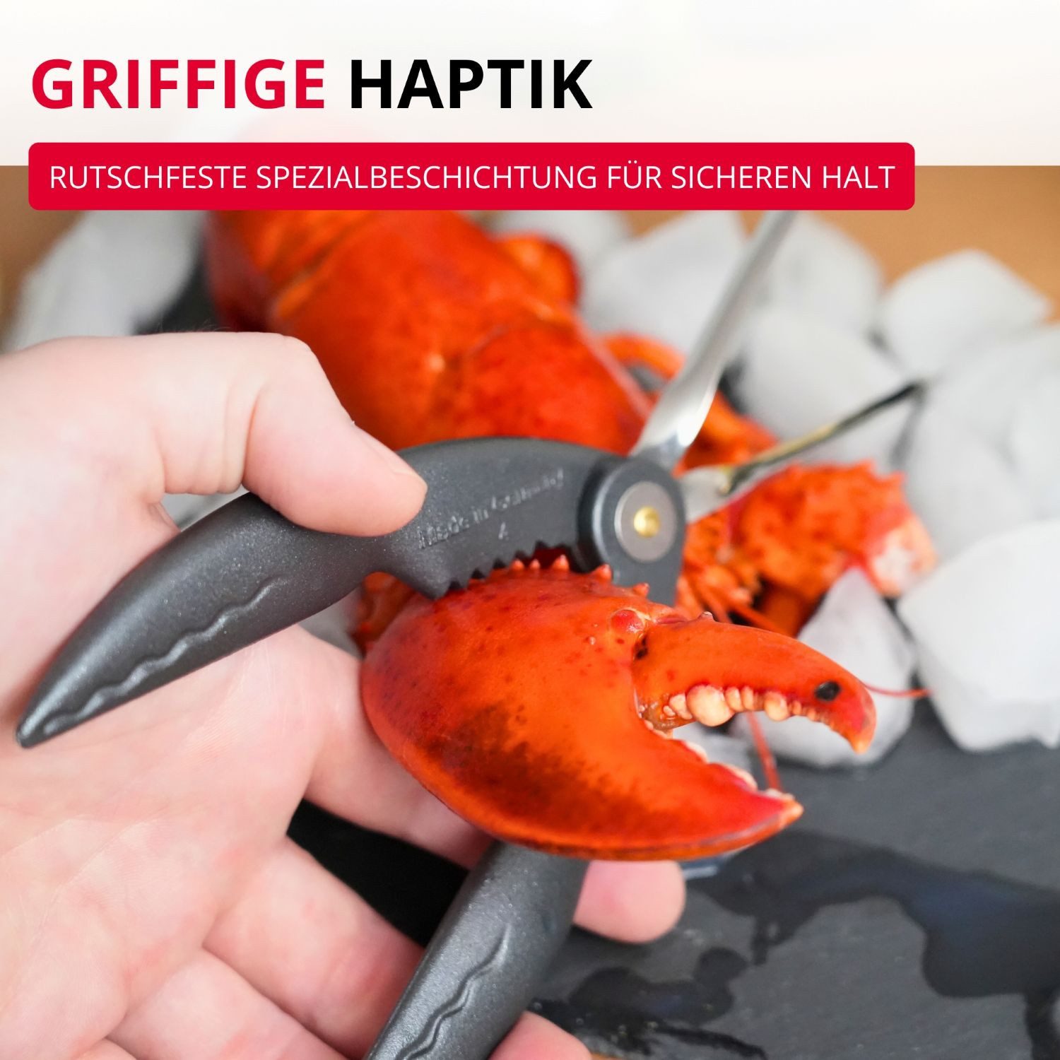 WESTMARK Fischbesteck Hummerknacker mit Pinzette »Cracky-Spezial« Black Edition, Aluminium, Edelstahl, griffige Haptik