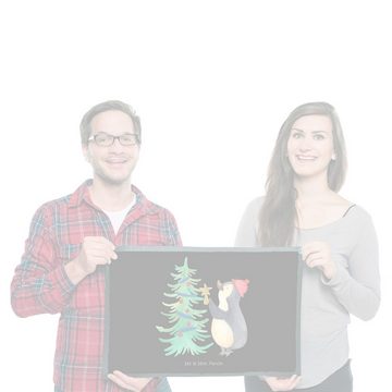 Fußmatte Pinguin Weihnachtsbaum - Schwarz - Geschenk, Schmutzfangmatte, Motivf, Mr. & Mrs. Panda, Höhe: 0.5 mm