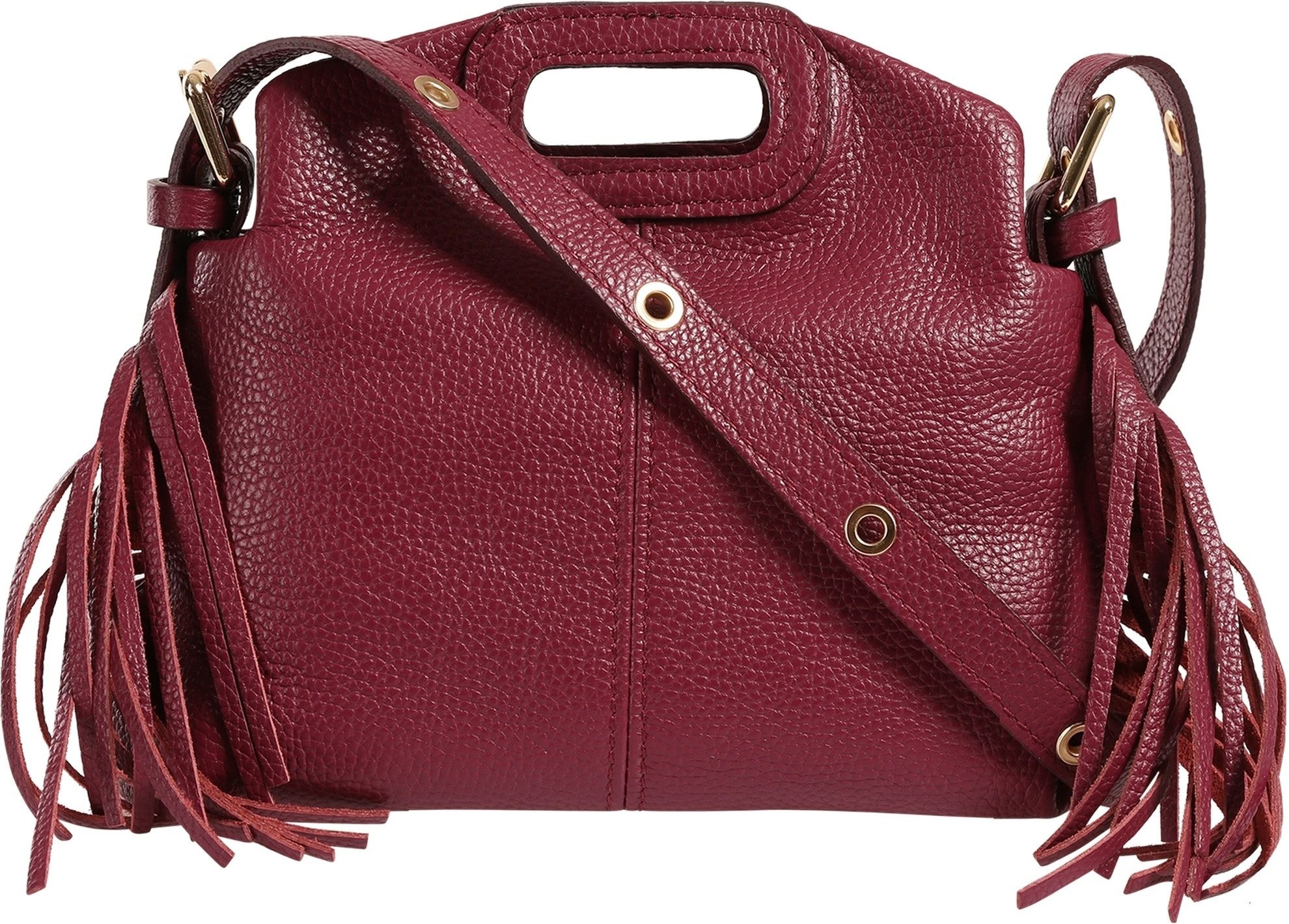 Toscanto Handtasche Toscanto Damen Handtasche Leder Tasche (Handtasche), Damen Leder Handtasche, bordeaux, rot ca. 24cm