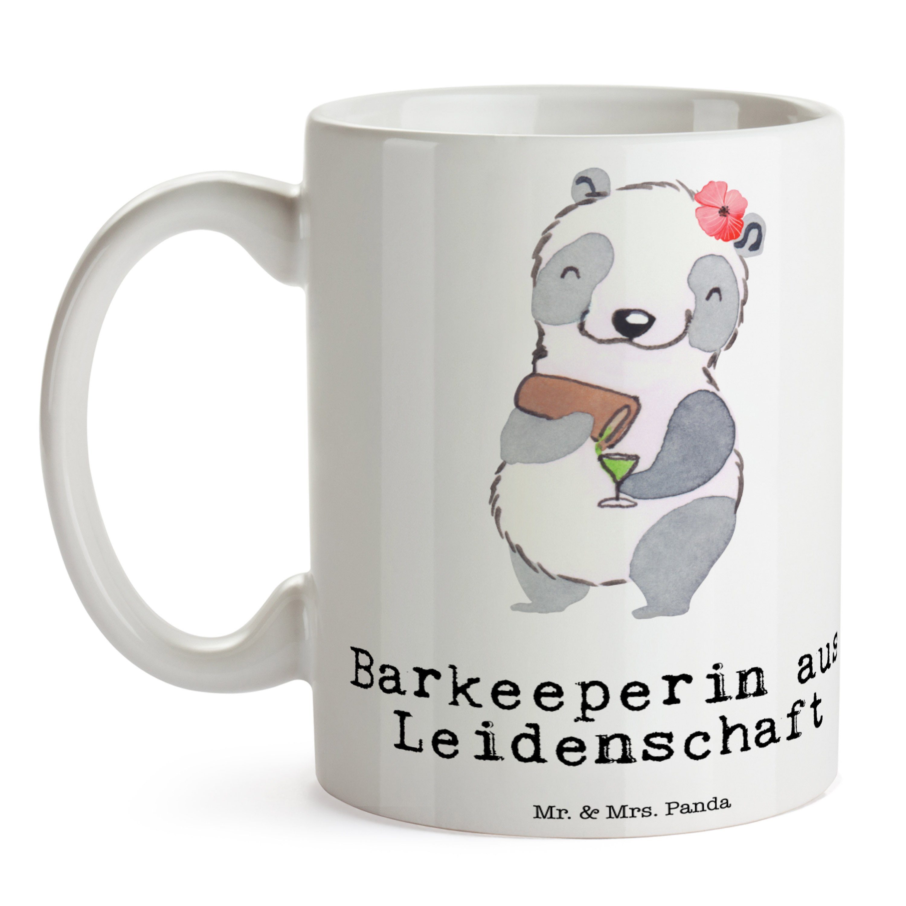 Mr. & Mrs. Panda - aus - Geschenk, Tasse Barbesitzerin, Leidenschaft Weiß Barkeeperin Keramik Kaffee