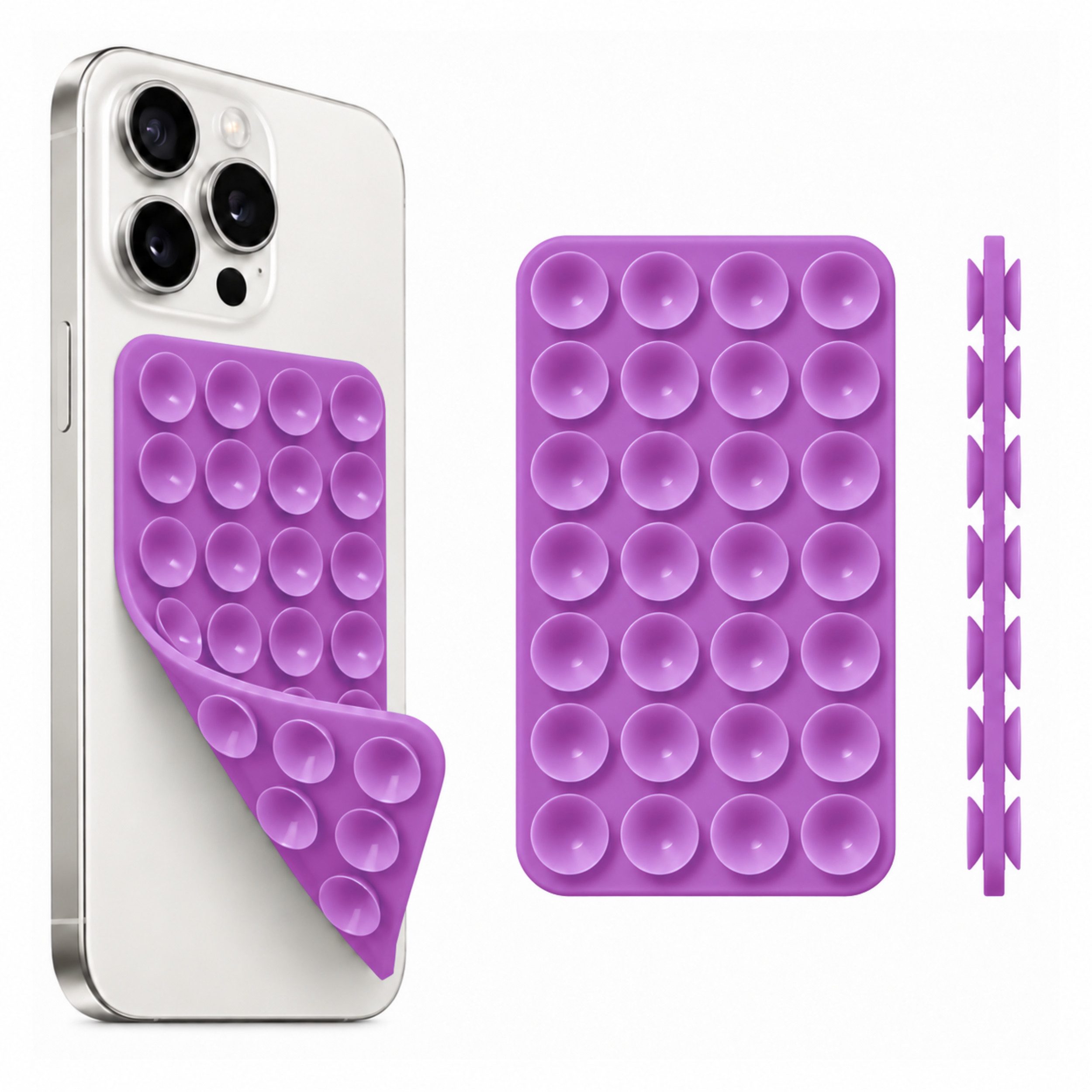 PlugUp Popsockets Silikon-Handyhalterung mit Saugnäpfen für Smartphones, (Spar-Set, 2-tlg., 2er-Set, Universelle Silikon-Handyhalterung für Smartphones im 2er-Set)