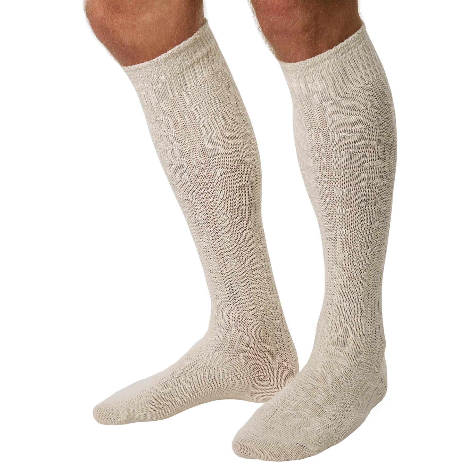 dressforfun Trachtensocken Lange, einfarbige Oktoberfeststrümpfe mit klassischem Strickmuster (Bayerische Strümpfe, in weiß) Leichtes Tragegefühl, glatte Ferse/ – Bild 3 von 5