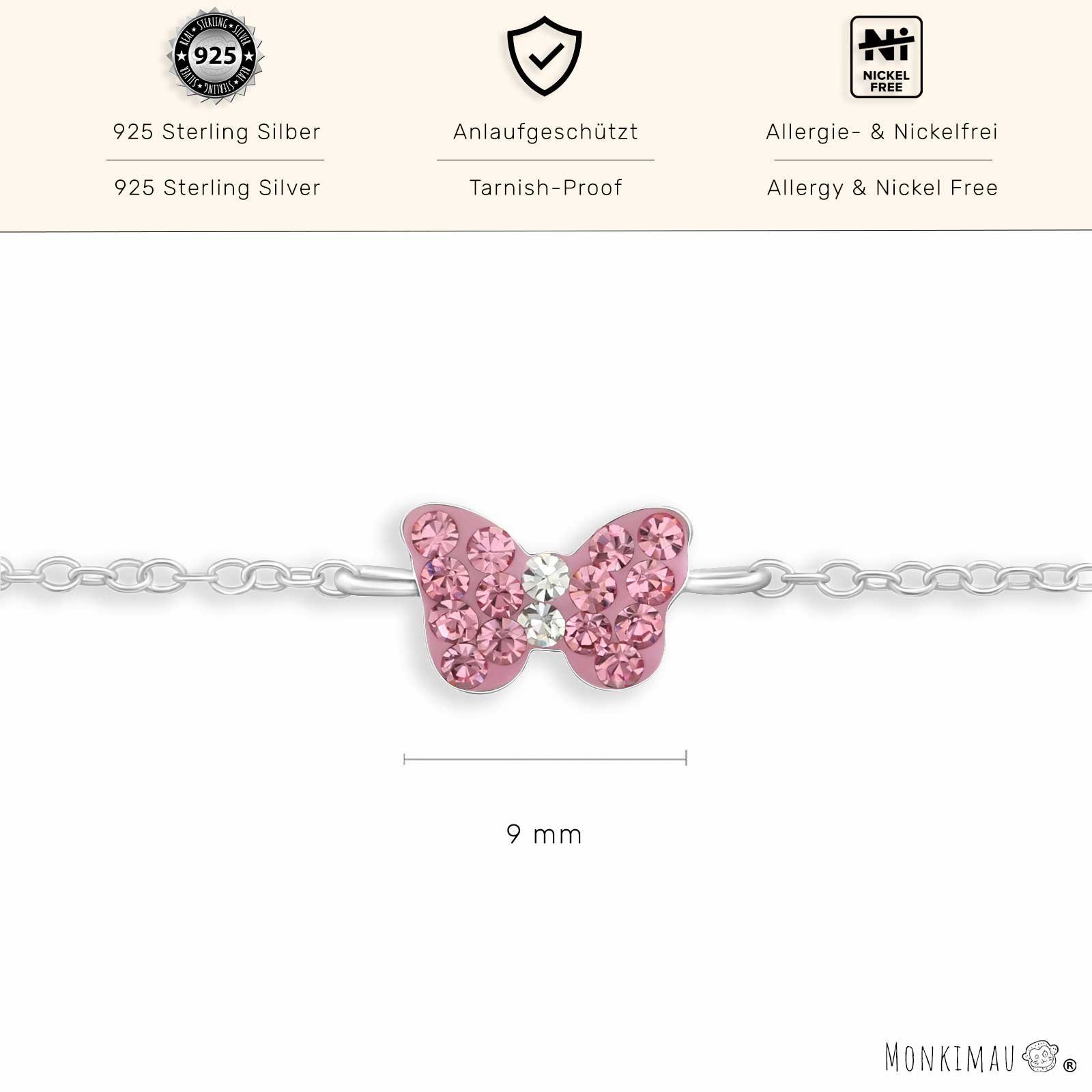 Monkimau Silberarmband Armband Silber Damen (Packung) Schmetterling Schmuck