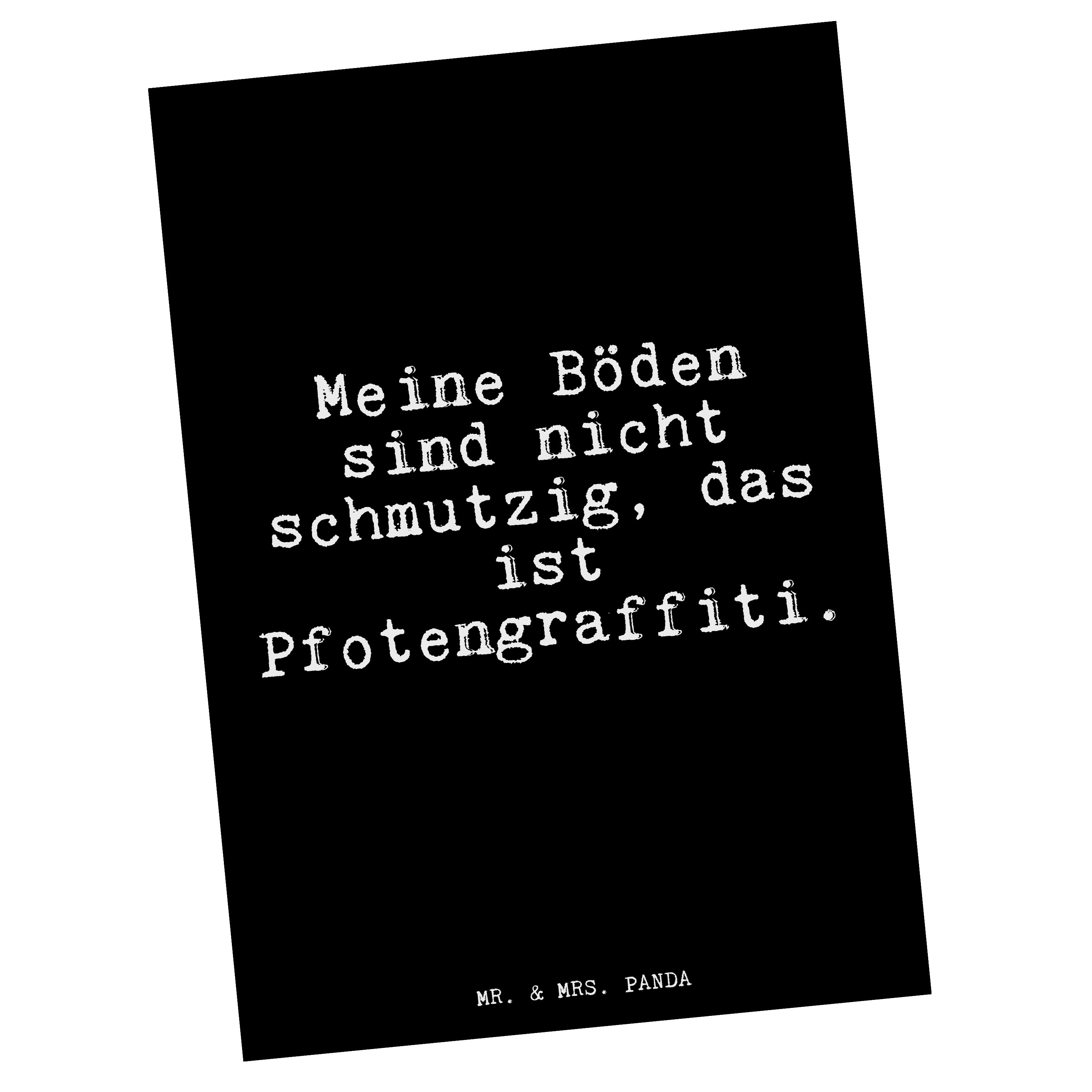 Mr. & Mrs. Panda Postkarte »Meine Böden sind nicht... Schwarz Danke