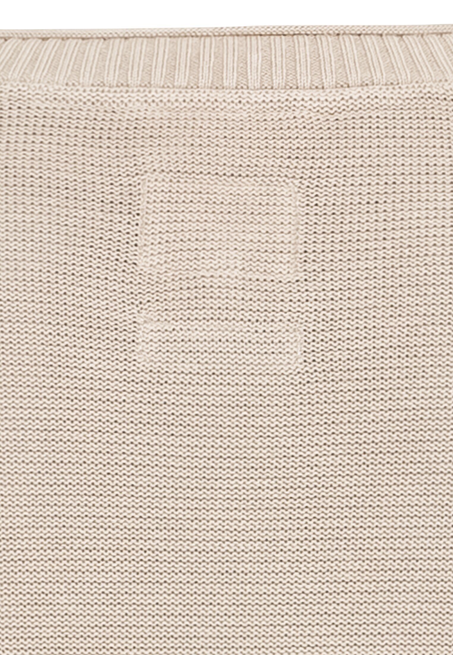 Beige Cotton Leder-Brandlabel aus active Organic camel Strickpullover