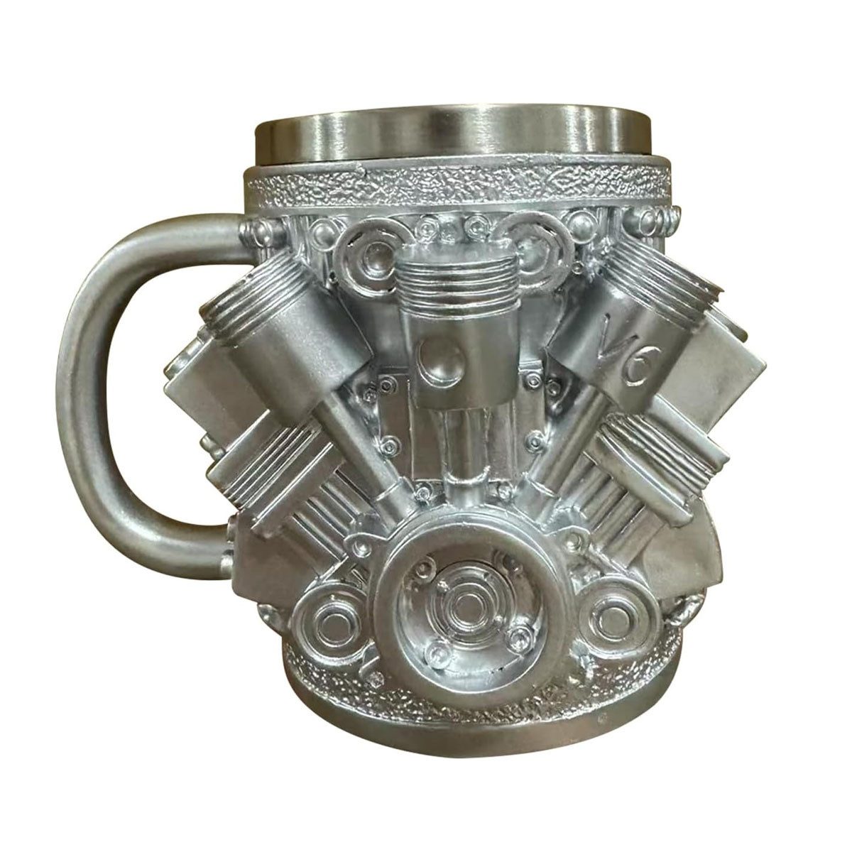 FELIXLEO Becher Edelstahlbecher V8 Design 295 ml für Auto Fans Geschenk, 1-tlg.