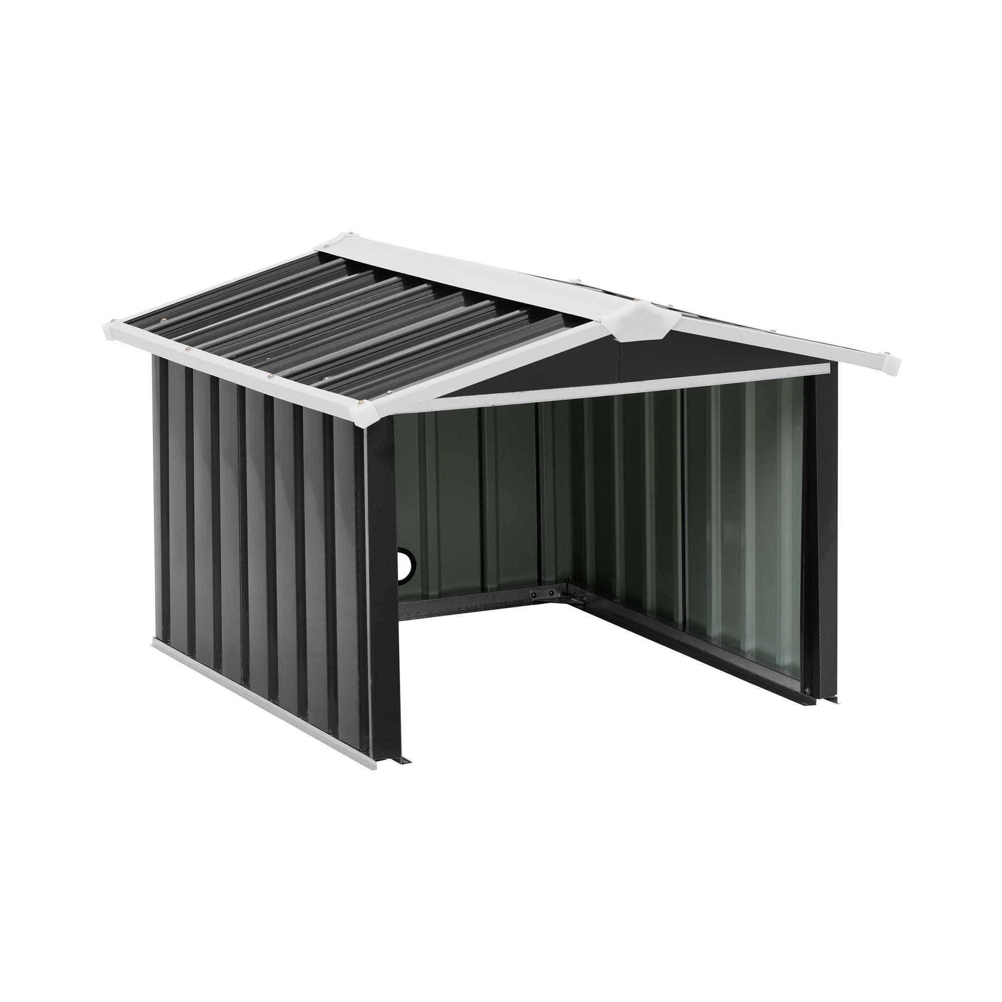 Uniprodo Mähroboter-Garage Mähroboter Garage Rasenroboter Unterstand Stahl verzinkt angewinkeltes, BxTxH: 87x100x63 cm grau