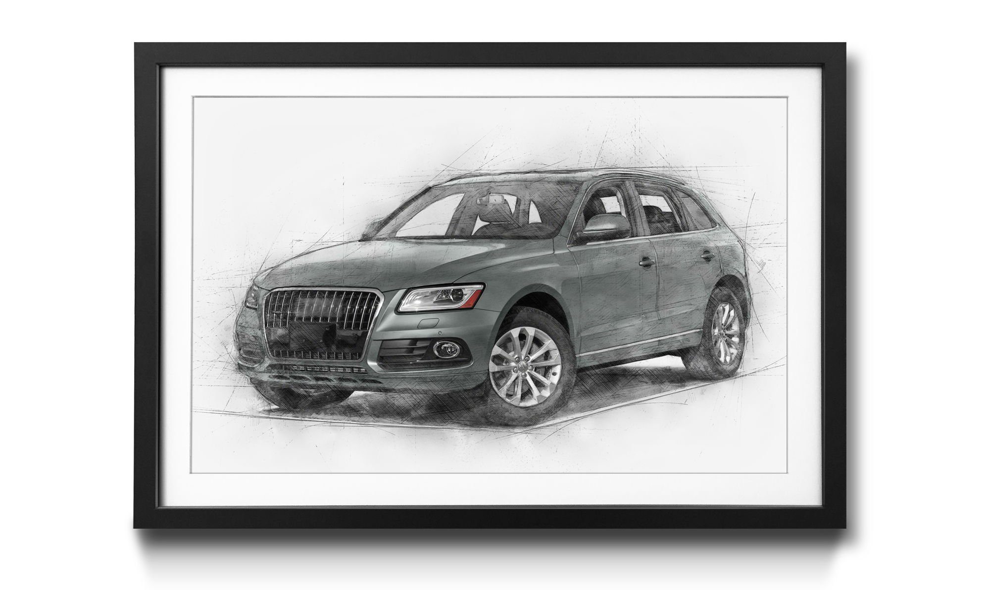 WandbilderXXL Bild Big Grey, in erhältlich Auto, Rahmen 4 Wandbild, Größen mit