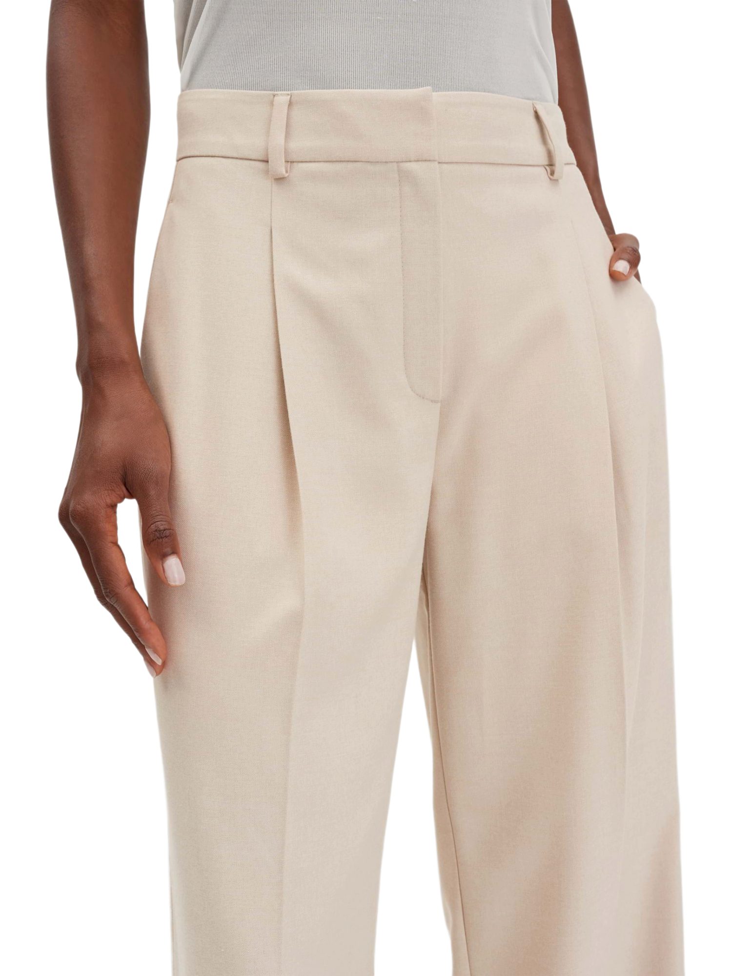 someday Stoffhose natur,Casual,Polyester,Unifarben,Wide Leg,Hoch – Bild 4 von 5