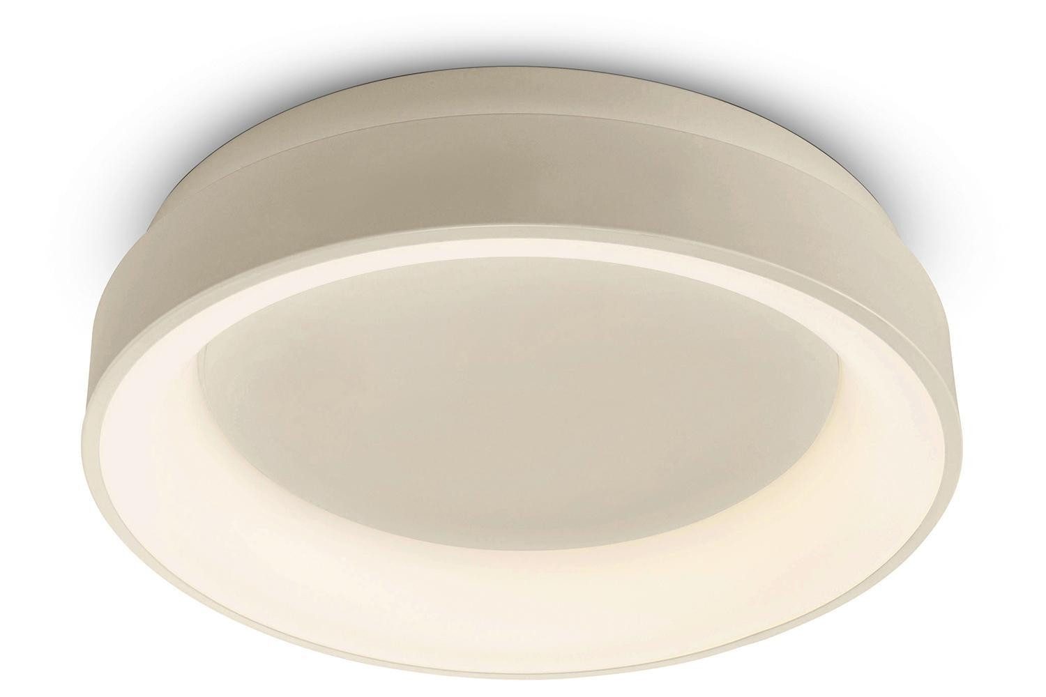 casa NOVA LED Deckenleuchte LUNEA, Sandfarben, Kunststoff, Metall, Dimmfunktion, Memoryfunktion, LED fest integriert, Extra-Warmweiß, Ø 45 x H 10,5 cm