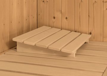 Karibu Sauna Menja, BxTxH: 224 x 210 x 206 cm, 40 mm, (Set) 9-kW-Bio-Ofen mit externer Steuerung