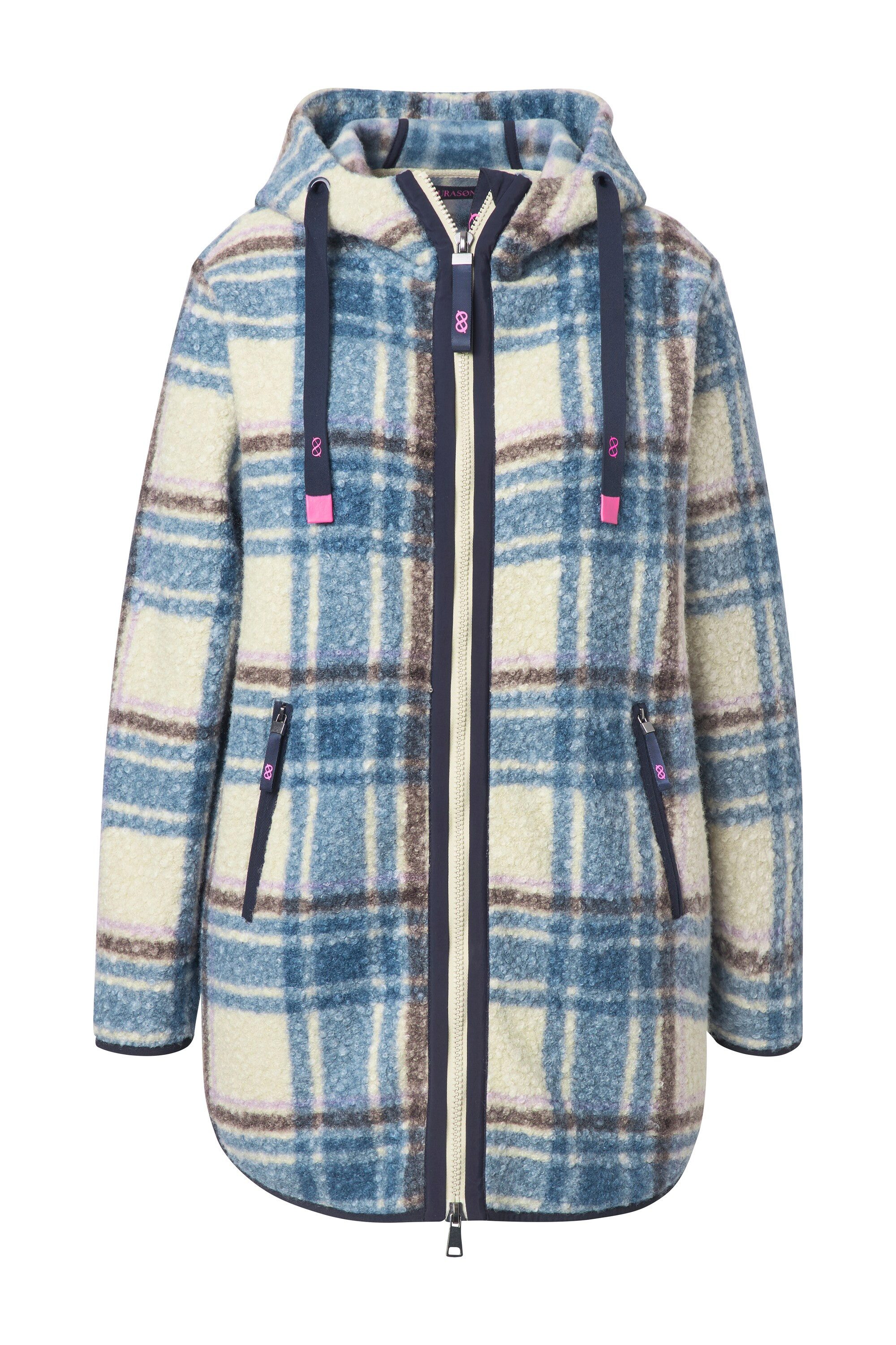 Laurasøn Outdoorjacke Karojacke Kapuze 2-Wege-Zipper günstig online kaufen