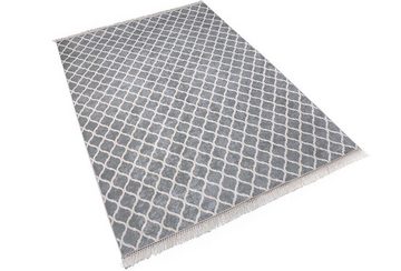 Teppich Dinarsu Waschbarer Teppich 1082-Grey 4mm 6x Größen Läufer Grau, merinos, Rechteck, Höhe: 4 mm, Universell einsetzbar, Fußbodenheizungsgeeignet