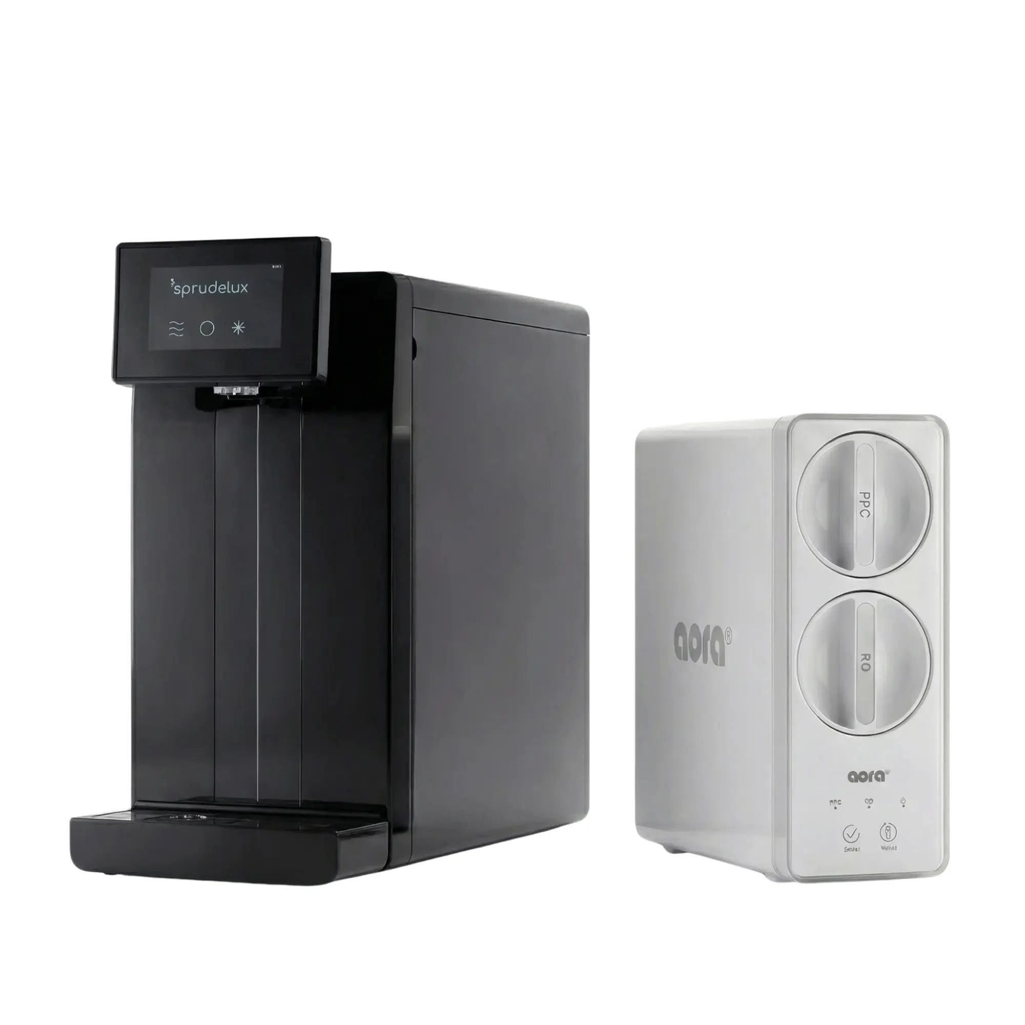 SPRUDELUX Wassersprudler POWER SODA OSMOSE Auftisch mit AORA GT600, Umkehrosmose, Kühlung, Touchdisplay und Leckschutz