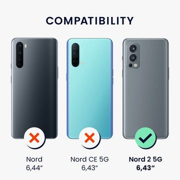 kwmobile Handyhülle Hülle für OnePlus Nord 2 5G, mit Metall Kette zum Umhängen - Silikon Handy Cover Case Schutzhülle