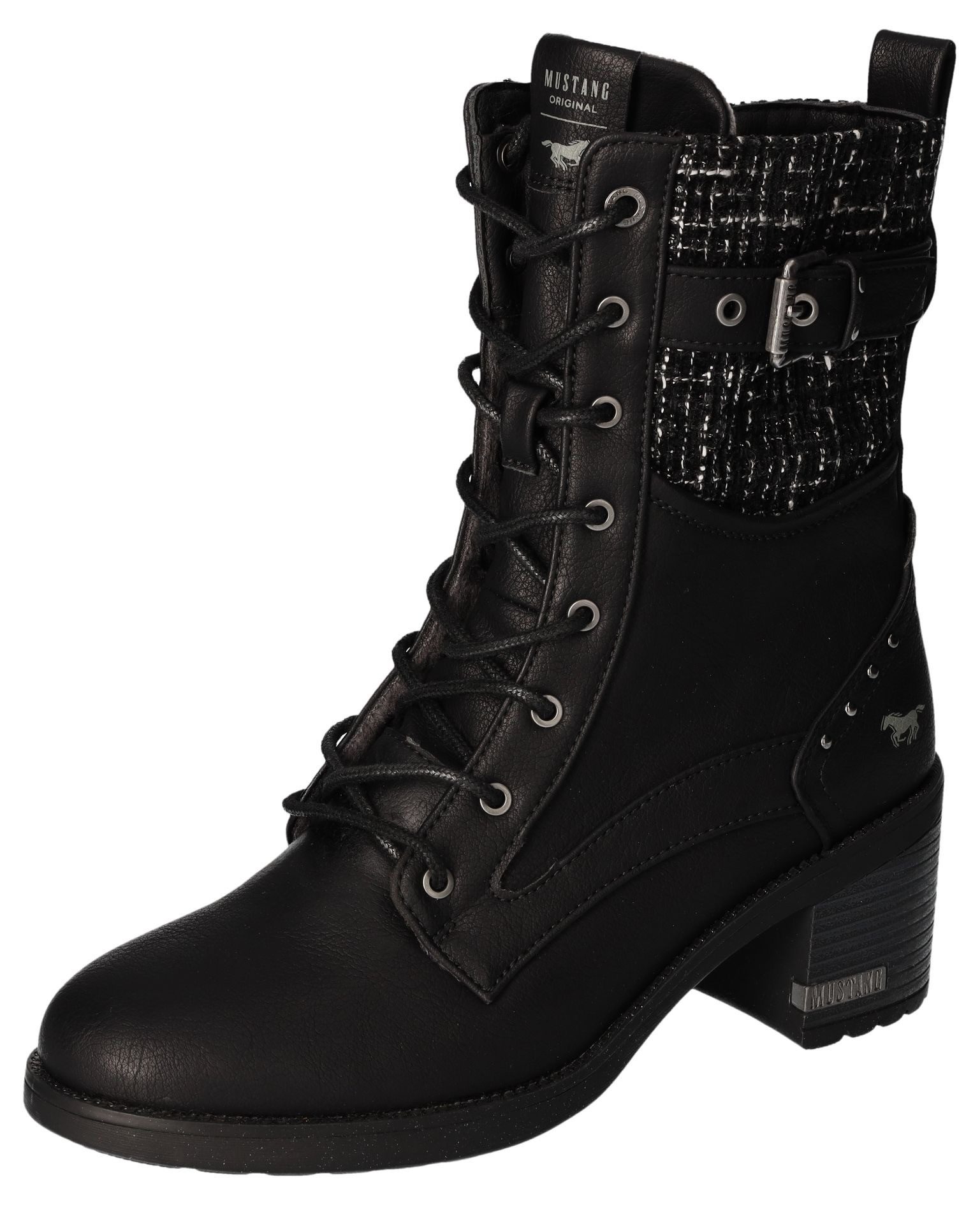 Mustang Shoes Winterstiefelette Plateaustiefelette, Schnürboots mit praktischem Innenreißverschluss