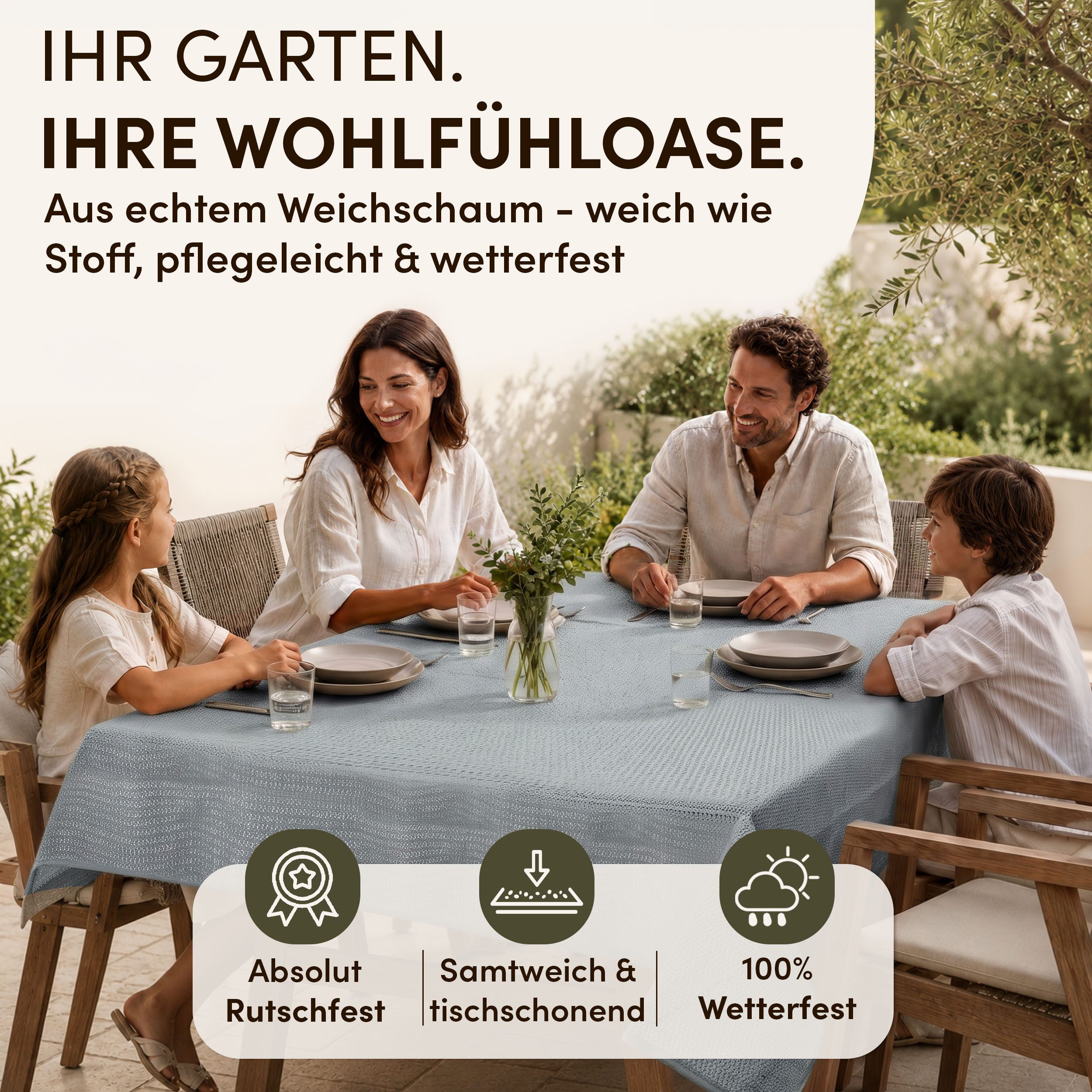 Stoffschmiede Gartentischdecke, Tischdecke Outdoor Wetterfest