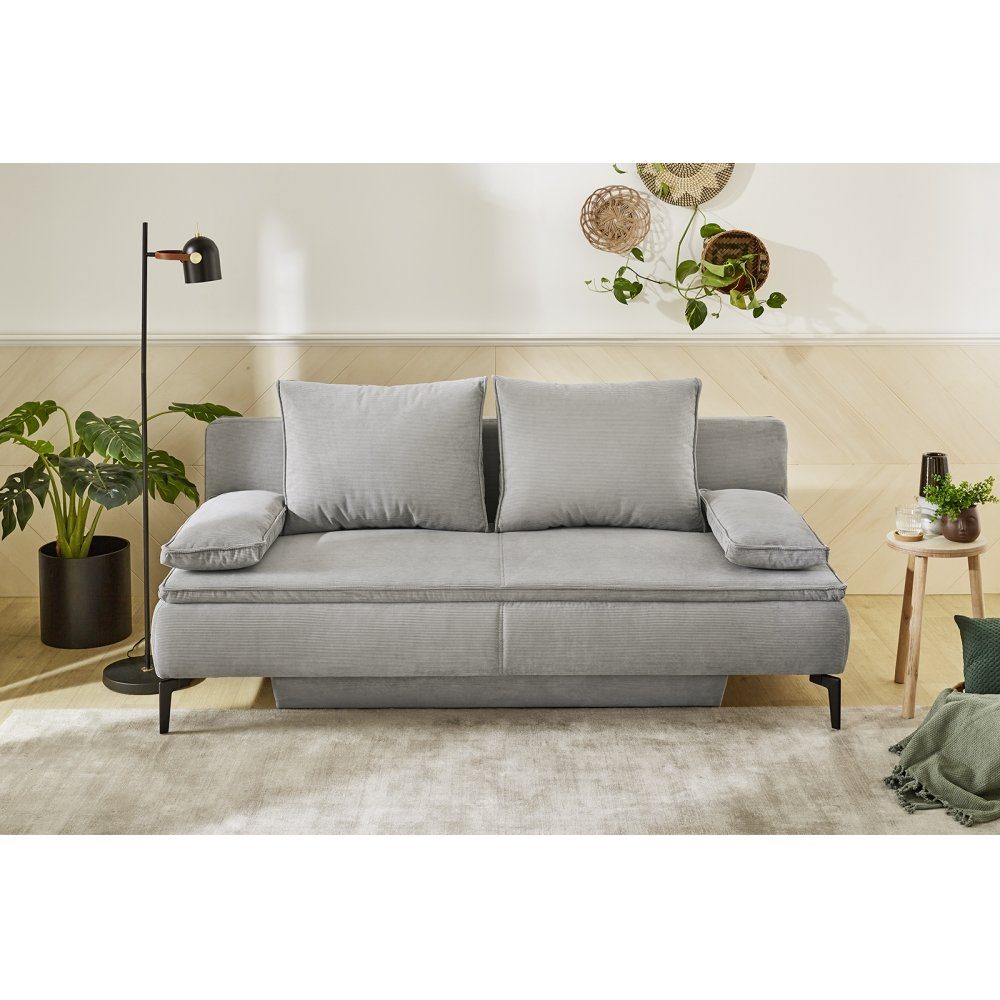 Funktion Schlafsofa Schlafsofa cm JOB JONAS Klappsofa 203 Cordbezug ca. mit grau