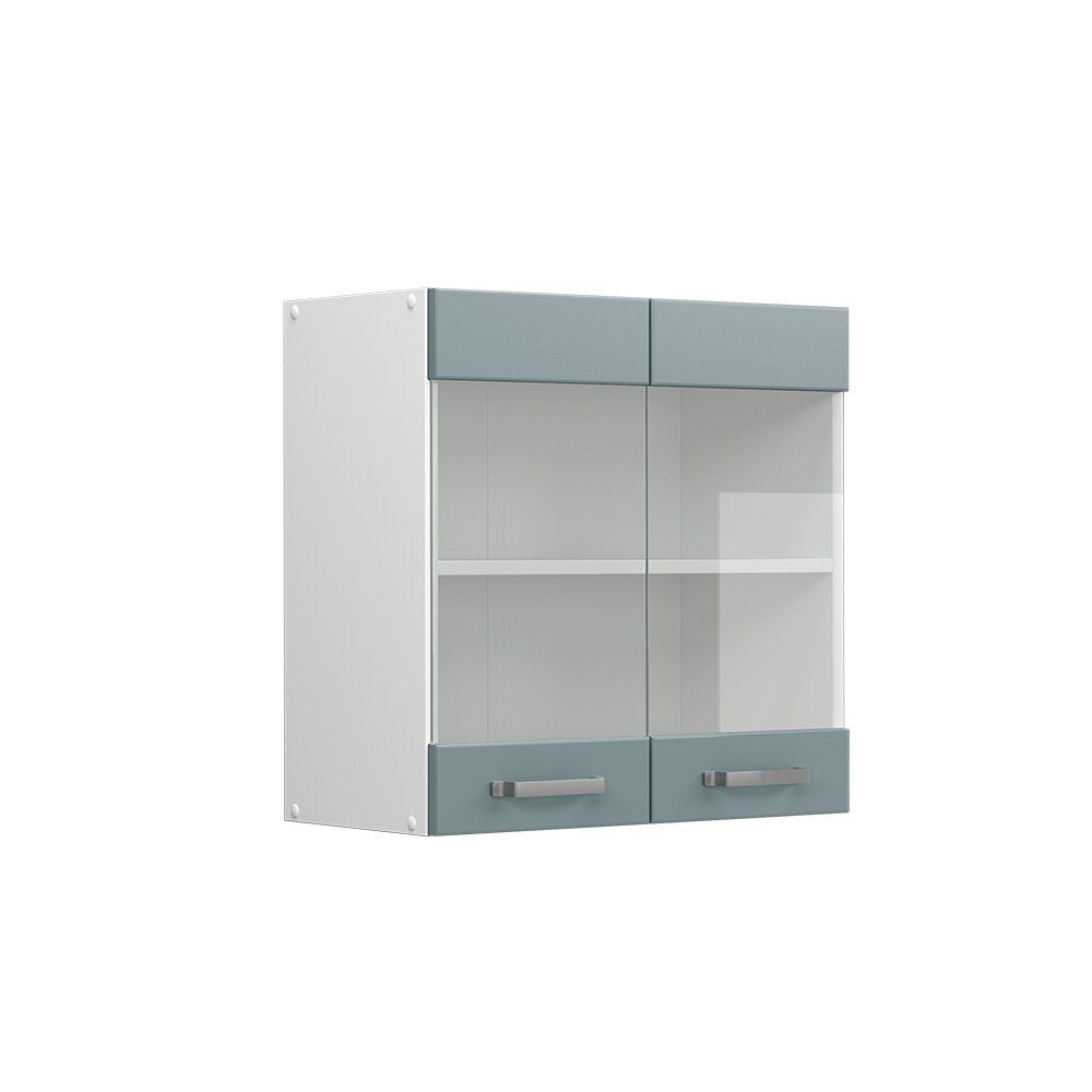 Vicco Glashängeschrank R-Line, Blau-Grau/Weiß, 60 cm günstig online kaufen