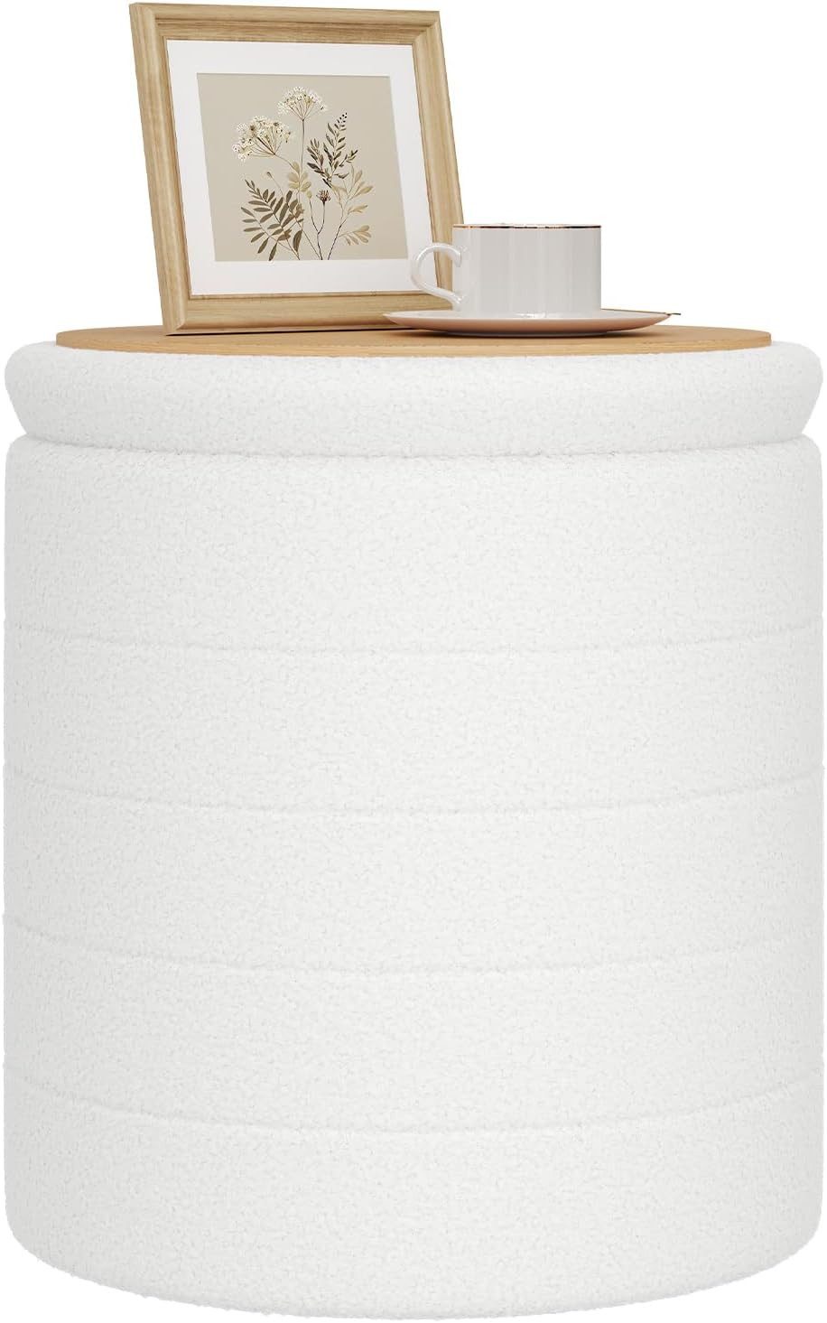 Woltu Sitzhocker (1 St), Hocker mit Stauraum Fußhocker Abnehmbar Deckel aus Teddyfleece