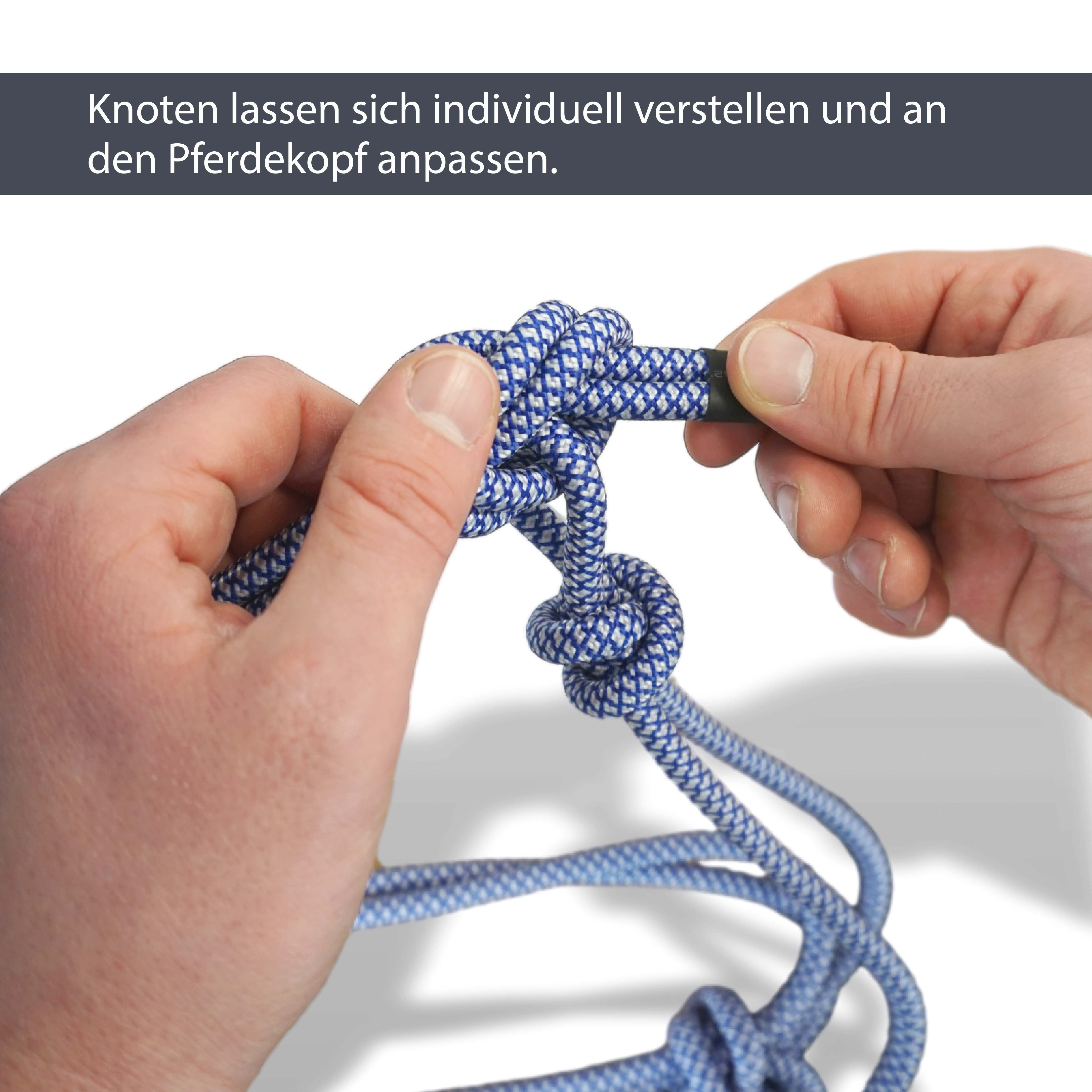 Pferdelinis Knotenhalfter Knotenhalfter für Pferde, Knotenhalfter für Shetty, Pony, Cob, Wb, Knoten individuell verstellbar
