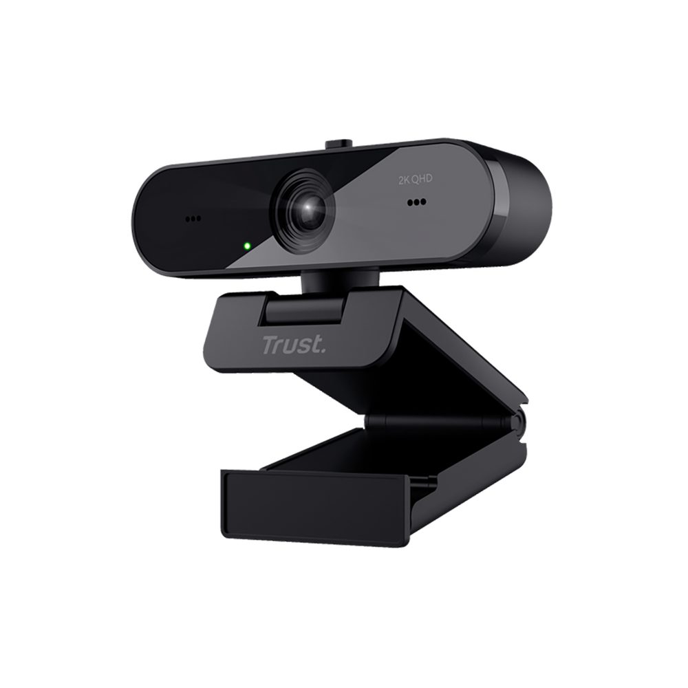 Trust TAXON QHD WEBCAM ECO Webcam (QHD, QHD, mit automatischem Fokus, zwei Mikrofonen und Blickschutzfilter)