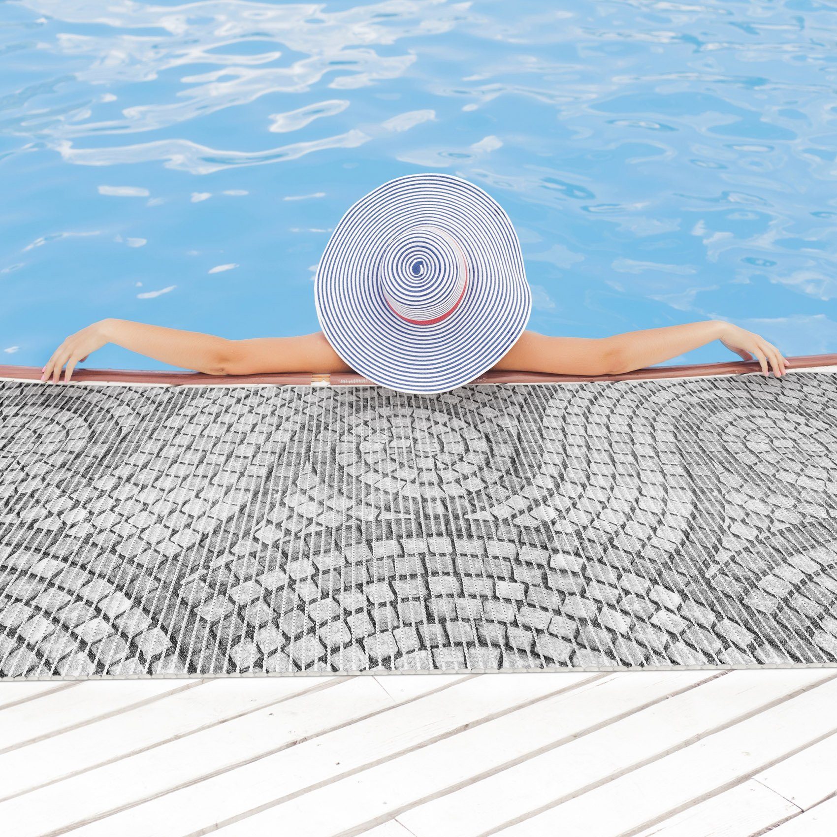 ANRO Schaum-Badematte Antirutschmatte Weichschaummatte Badezimmer Entspannung, Höhe 5 mm, wasserdurchlässig, pflegeleicht, Rillen, rutschhemmend, Drainage Effek – Bild 5 von 5