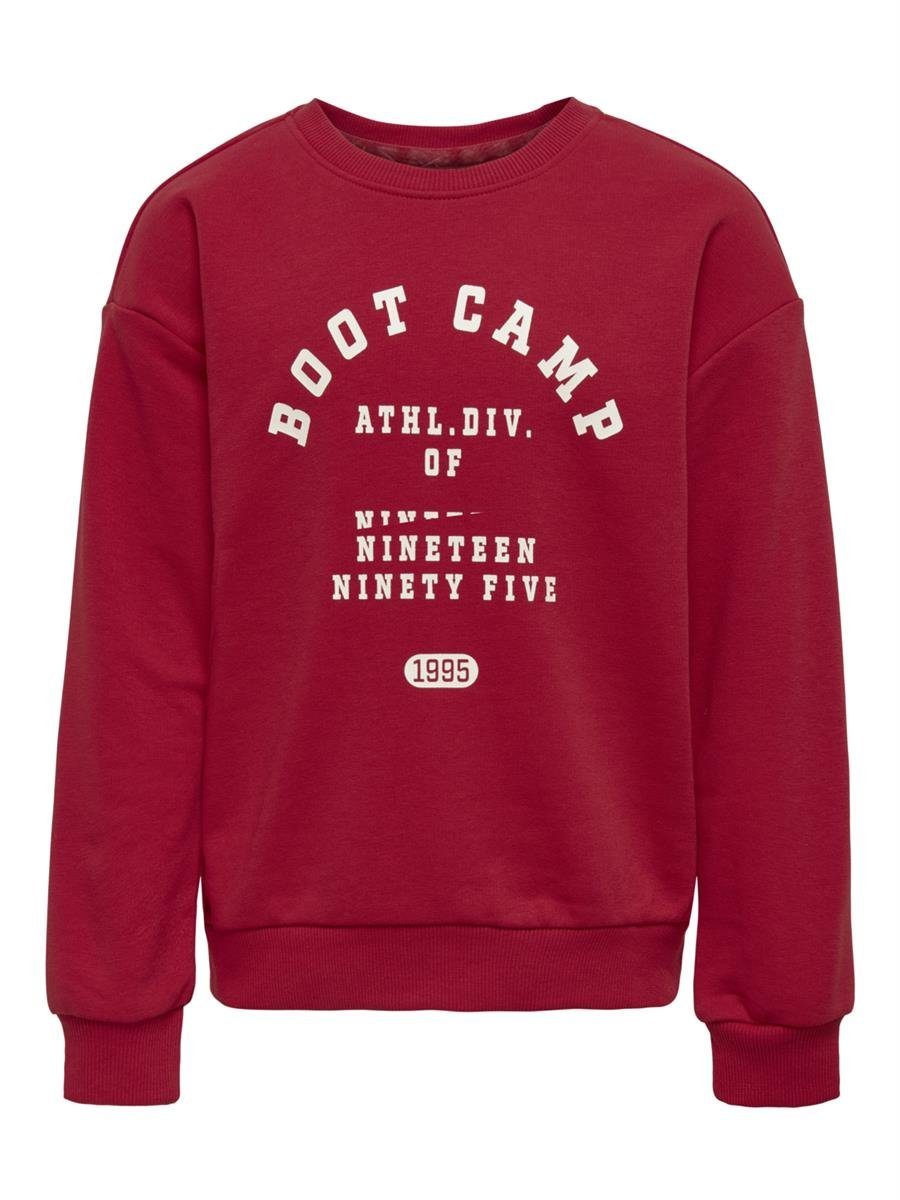 KIDS ONLY Sweatshirt KOGZIGGY L/S COLLEGE O-NECK BOX SWT weich, bequem rot