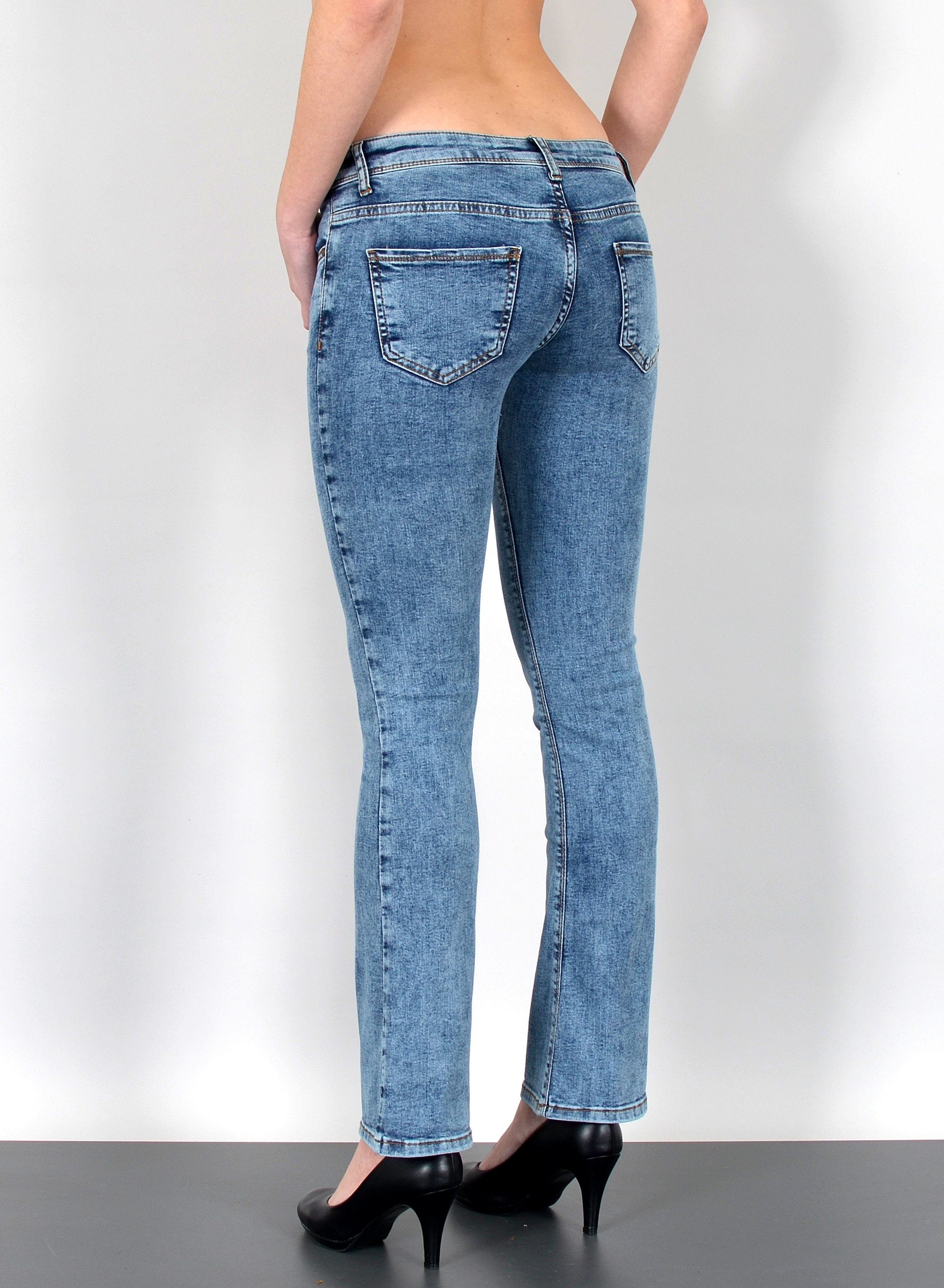 ESRA Bootcut-Jeans Schlaghose Damen Bootcut Jeans Stretch Hose mit niedrigem Bund B4 Damen Jeans Bootcut Hose Flared Leg Jeans Wide Leg Jeans weites Bein – Bild 4 von 5