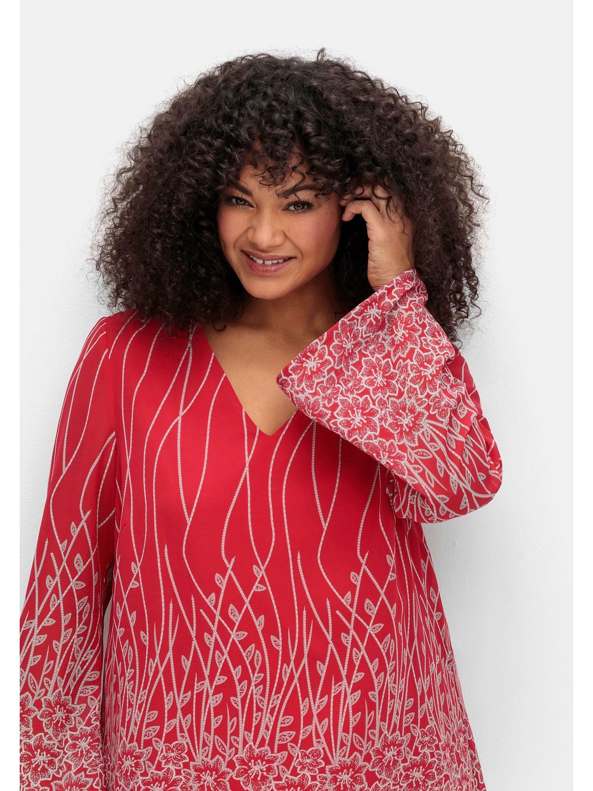 sheego by Joe Browns Tunika Große Größen aus Chiffon, mit blickdichtem Untershirt