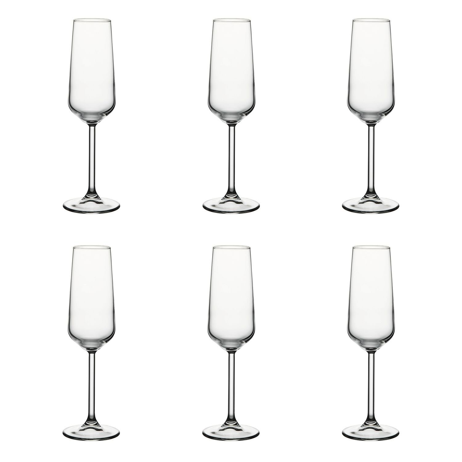 WAS Champagnerglas Champagnergläser, sektgläser 6er-Set - Allegra, 195 ml