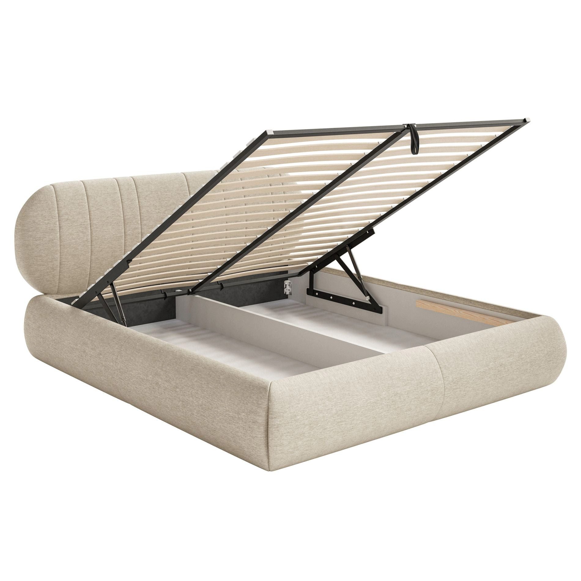 Selsey Polsterbett ASMELIO, Doppelbett mit Bettkasten, Lattenrost und Kopfteil