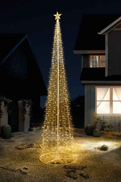 Dekoleidenschaft Künstlicher Weihnachtsbaum 2,90 m hoch, 778 warmweiße LED, Outdoor Beleuchtung, Lichterbaum, Lichterpyramide, Weihnachtsbeleuchtung, Gartendeko für Draußen