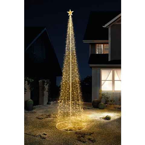 Dekoleidenschaft Künstlicher Weihnachtsbaum 2,90 m hoch, 778 warmweiße LED, Outdoor Beleuchtung, Lichterbaum, Lichterpyramide, Weihnachtsbeleuchtung, Gartendeko für Draußen