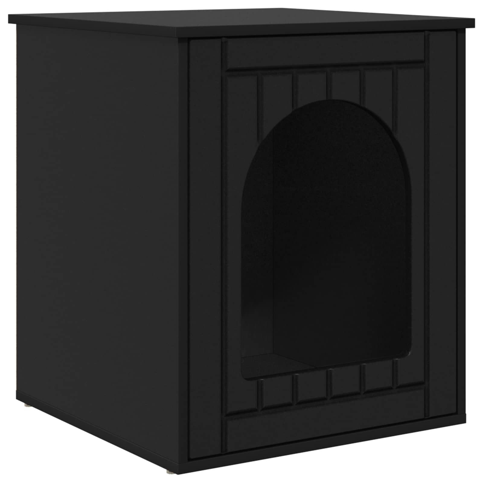 vidaXL Katzenhaus, Katzenhaus Schwarz 53 x 52 x 62 cm Holzwerkstoff