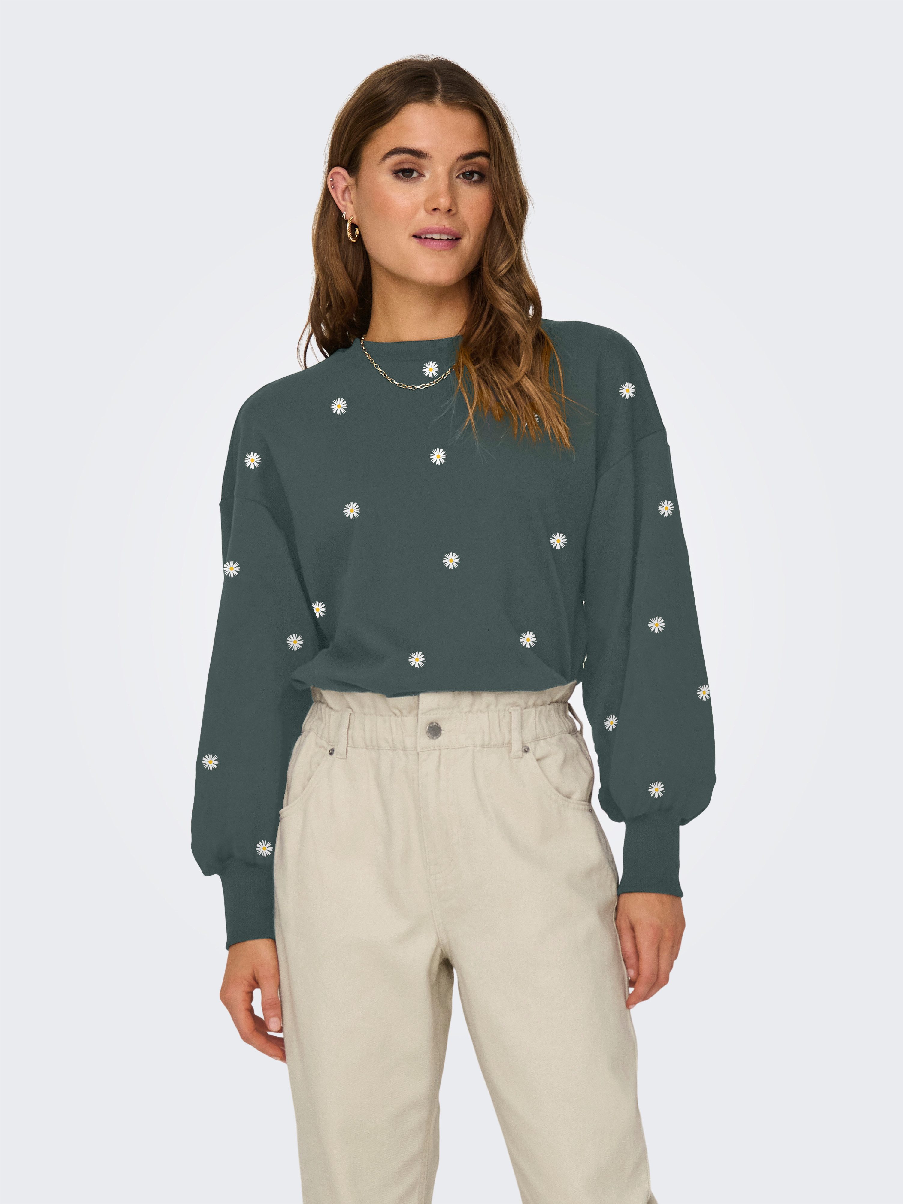 ONLY Sweatshirt ONLBROOKE L/S O-NECK FLOWER günstig online kaufen
