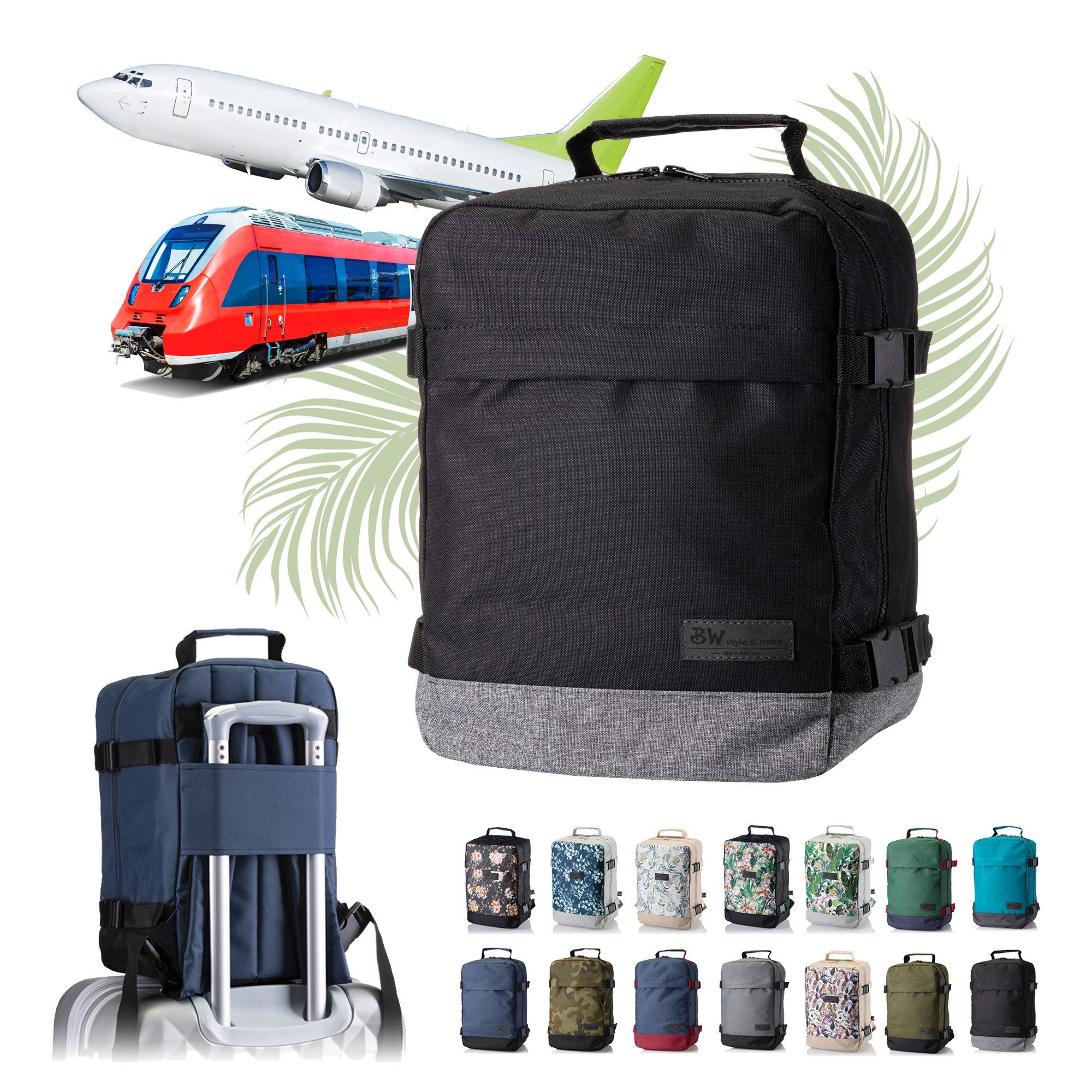 BambiniWelt by Rafael K. Handgepäckkoffer RUCKSACK Handgepäck Boardgepäck 40x20x25 40x30x20 Ryanair Wizzair, 2 Größen verfügbar: 40 x 25 x 20 cm (klein), 40 x 30 x 20 cm (groß)