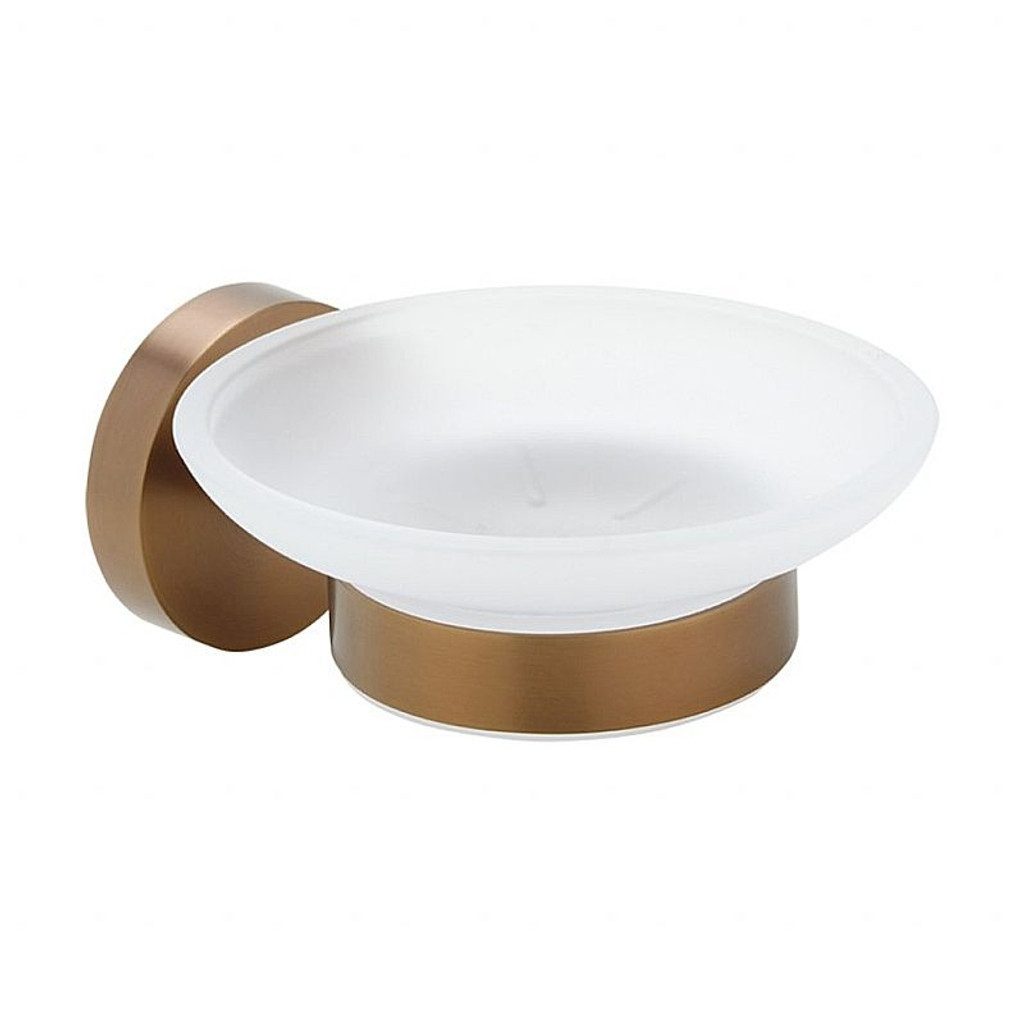 BRILLANTBAD® Seifenschale BAMBER Seifenablage Gold Kupfer matt Bad & Küche >> Bohren / Kleben, Breite: 5.5 cm