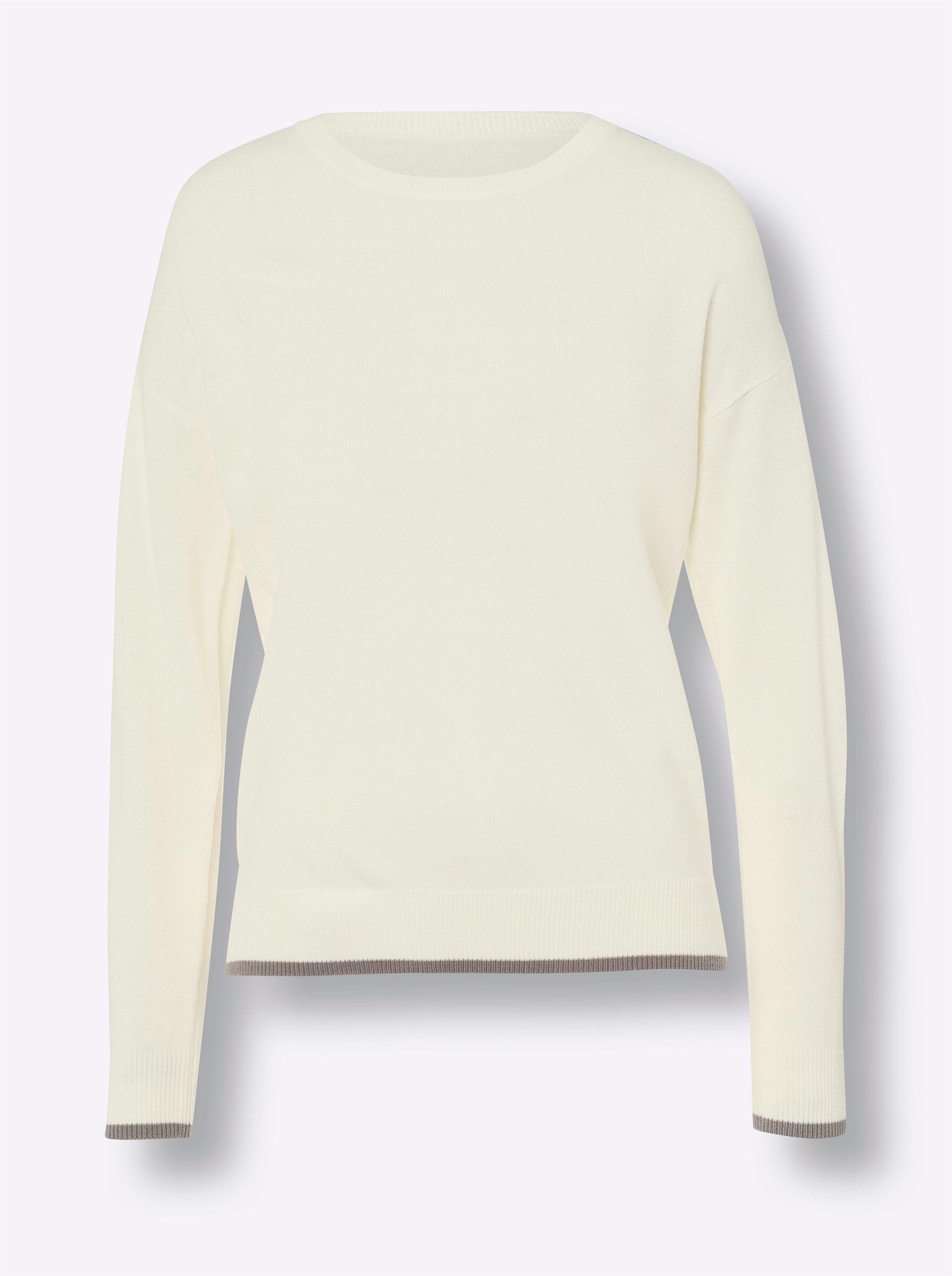 Sieh an! Strickpullover Rundhals-Pullover Langarm Jersey, Jacquard