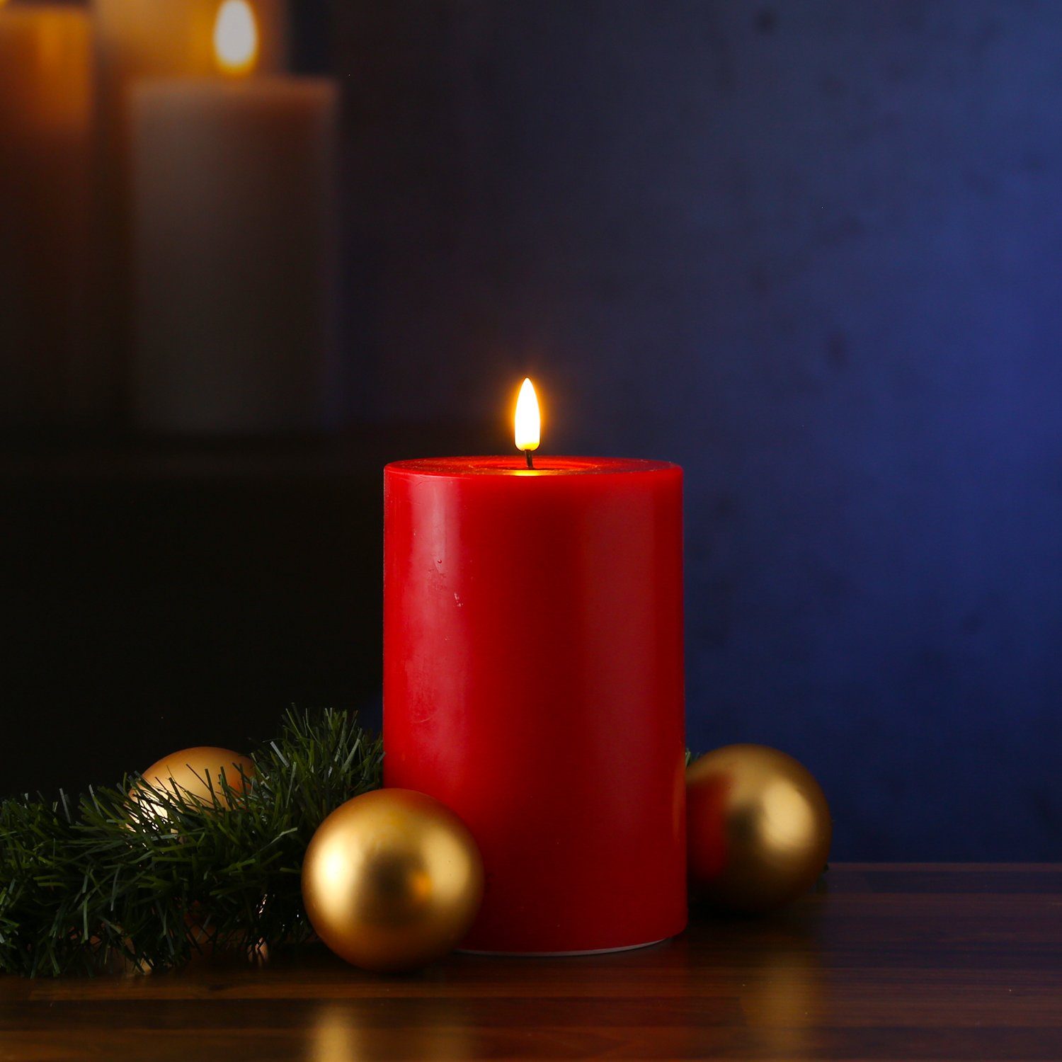 Deluxe Homeart LED-Kerze Mia Deluxe Echtwachs Wachsspiegel flackernd H: 15c günstig online kaufen