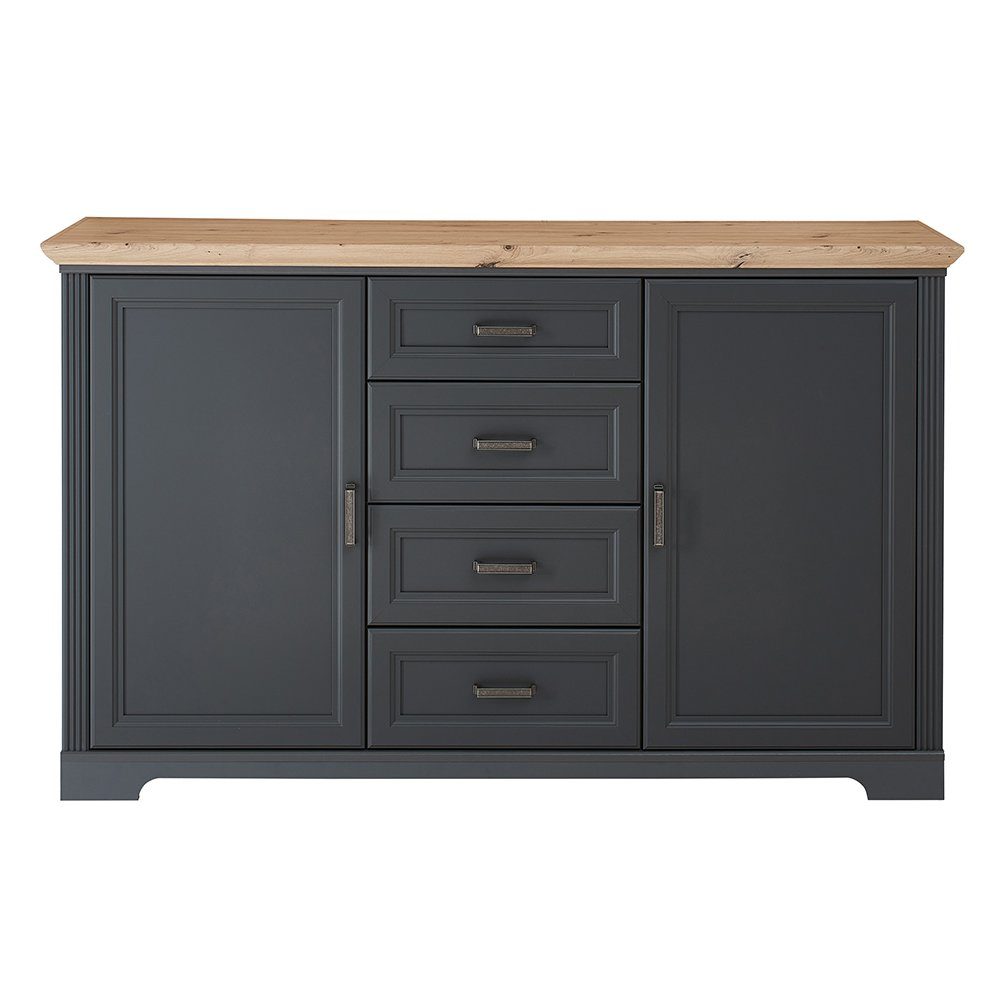 Lomadox Sideboard JÜLICH-36, in graphit mit Artisan Eiche Nb. 165/102/41 cm