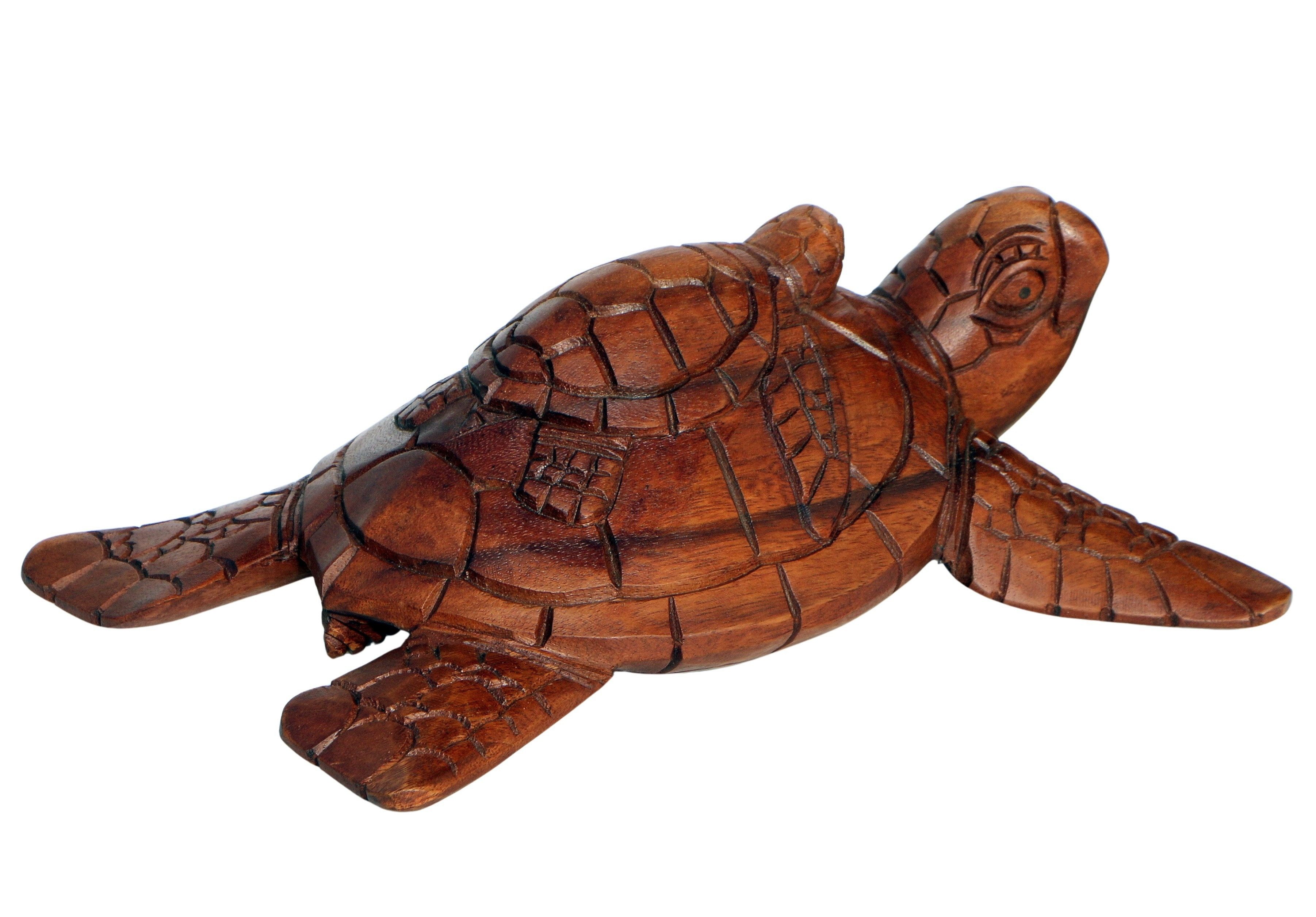 Wogeka Tierfigur Wasser-Schildkröte Holz-Figur Schildi Tier günstig online kaufen