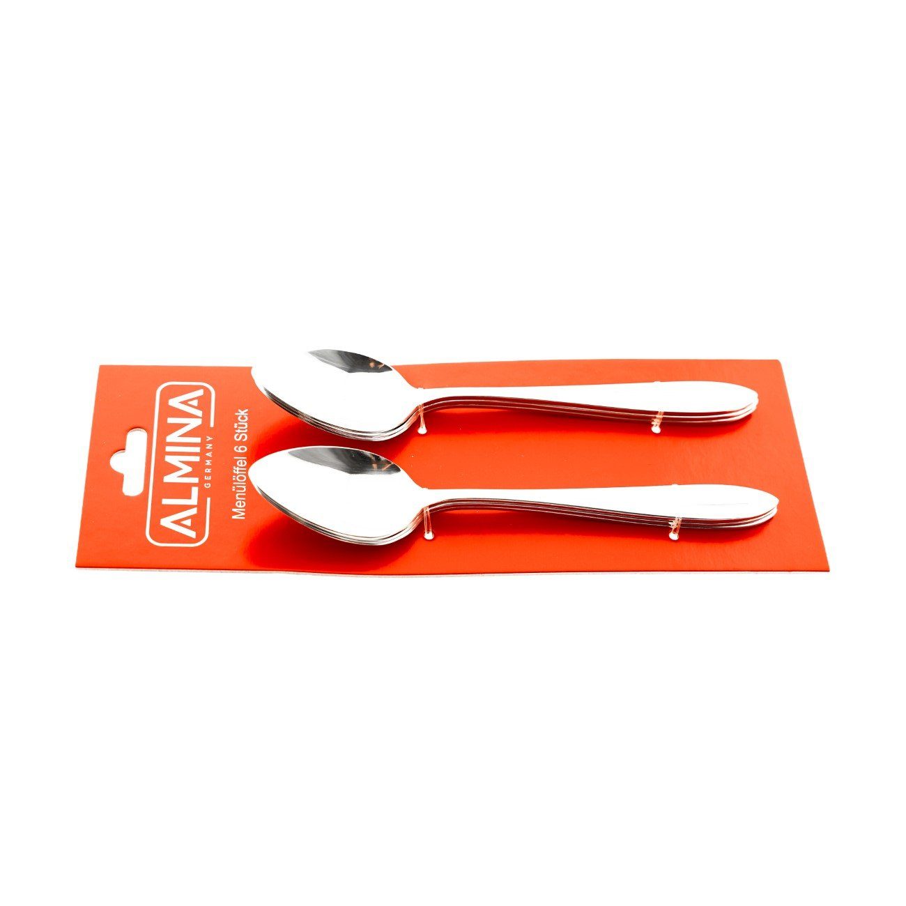 Almina Bestecklöffel 6 Tlg. Menülöffel-Set aus Chrom-Edelstahl 18/10 Silber mit Design (6 Stück) – Bild 4 von 4