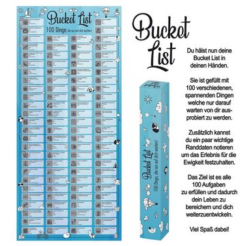 Goods+Gadgets Poster Bucket List 100 Dinge die Du getan haben musst, (Rubbel-Poster), Ideen für Aktivitäten