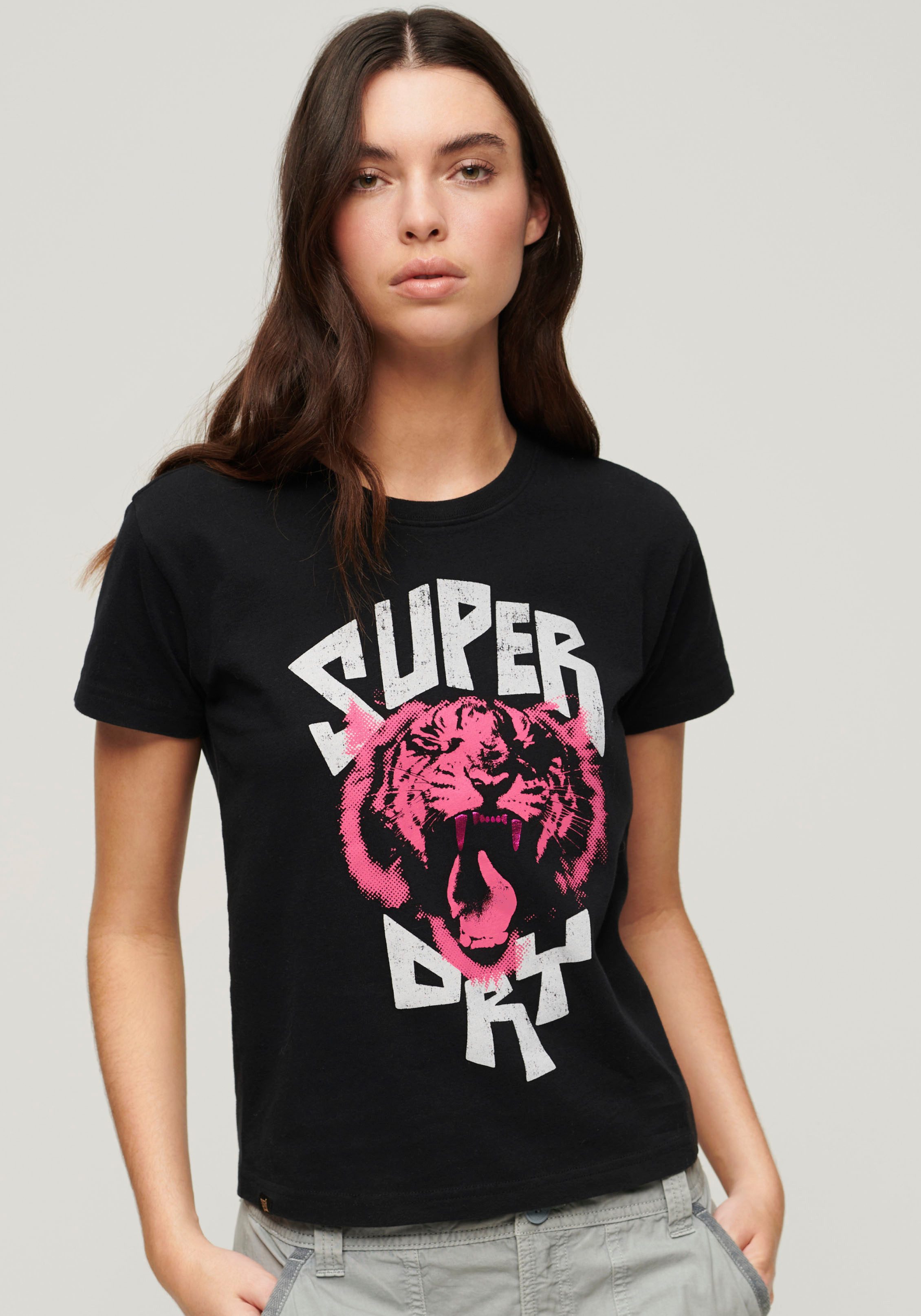 Superdry Kurzarmshirt LO-FI ROCK GRAPHIC FITTED TEE