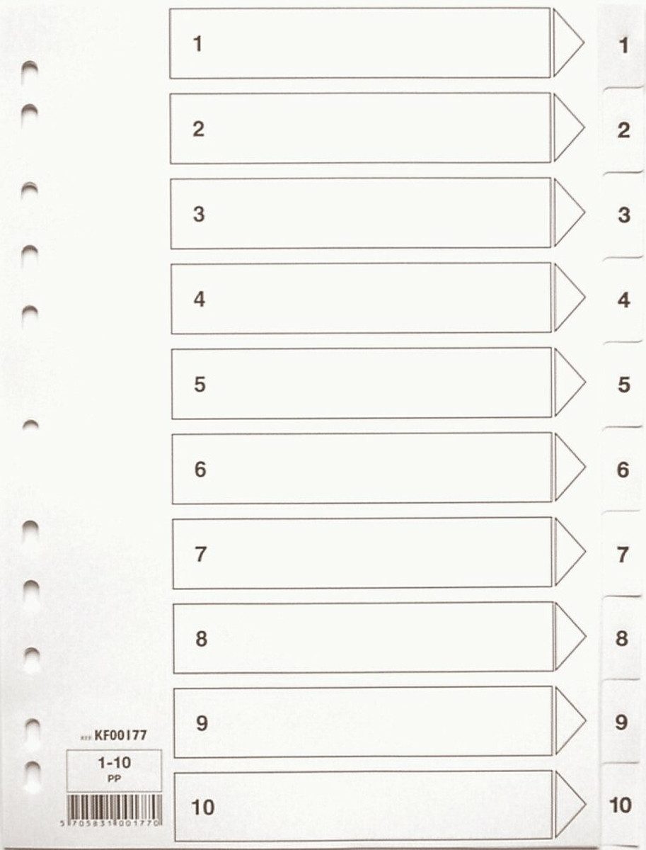 Connect Aktenordner Register A4 PP 1-10 weiß
