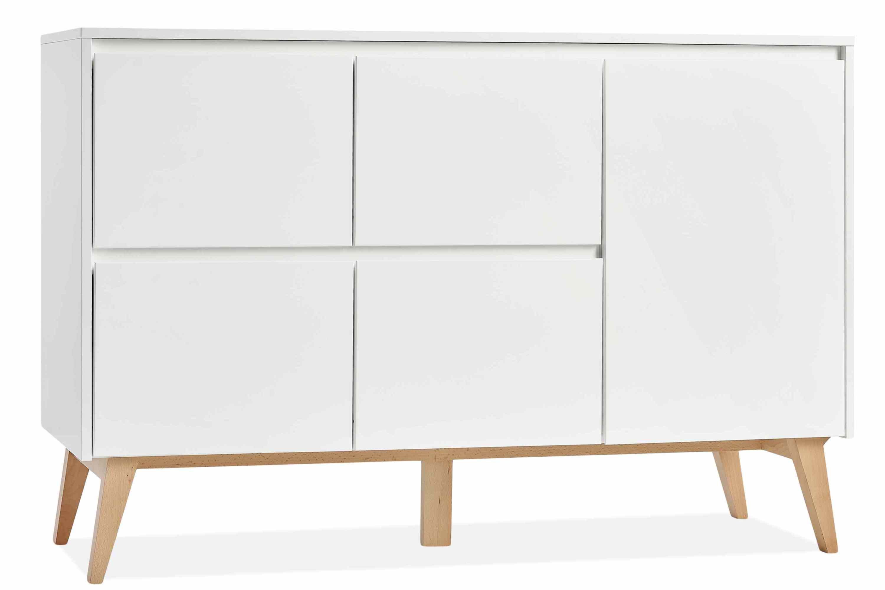 KONSIMO® Kommode DAMBI Kombikommode, Kinderkommode, hergestellt in der EU, mit Türen und 4 Schubladen, Soft-Close-Funktion