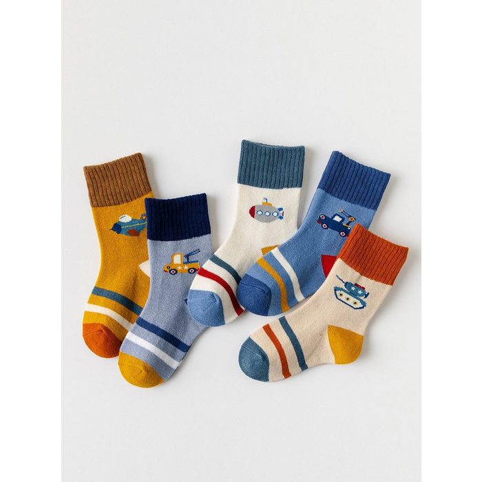 axy Socken axy Kinder Jungen Socken 5 Paar Multipack (Set 5er-Pack 5 Paar) Geschenke Bunte Weich Neuheit Kindersocken