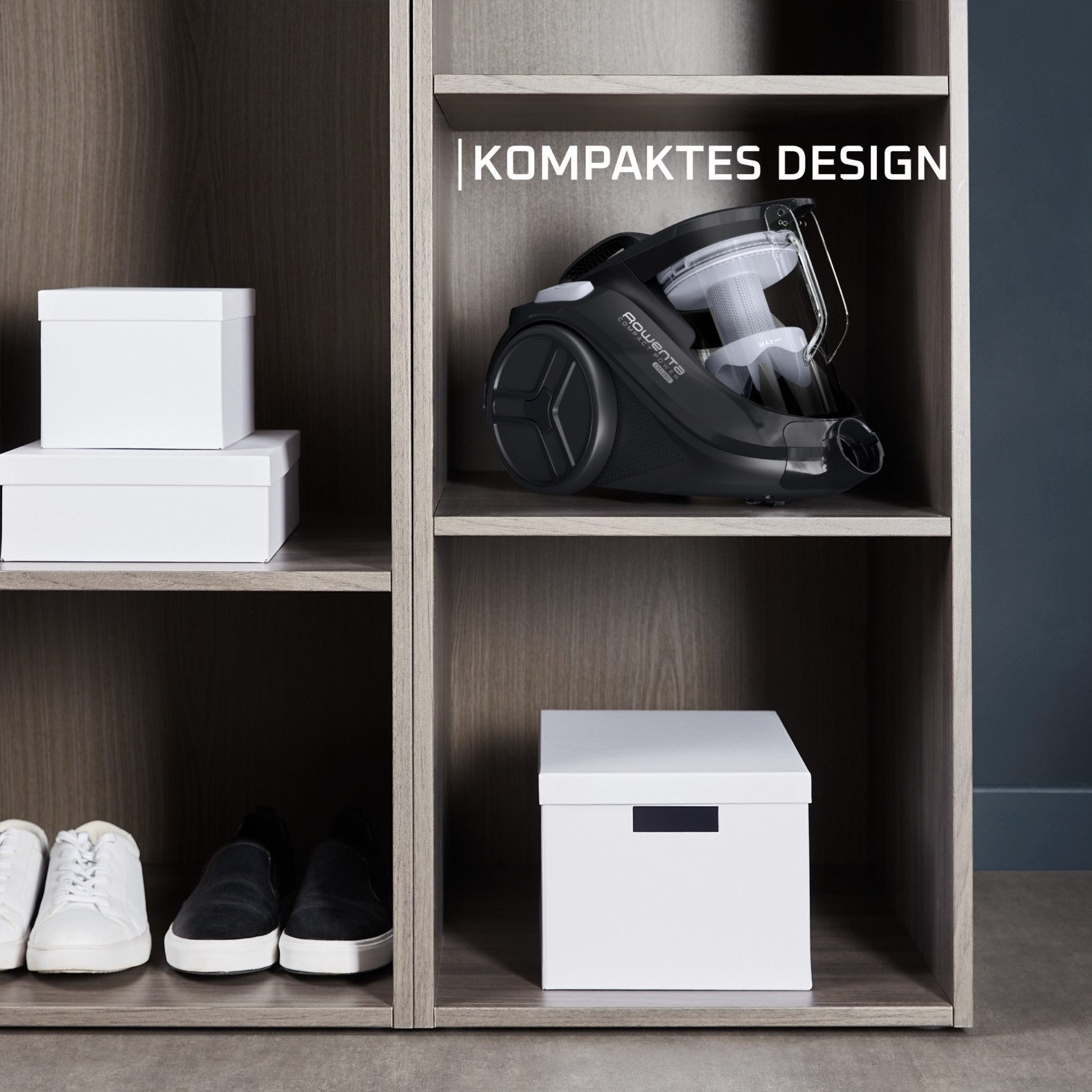 Rowenta Bodenstaubsauger Compact Power Cyclonic, beutellos, hohe Saugleistung auf Hartböden, 750 W, beutellos, leise, kompaktes Format, leichte Entleerung, hohe Filtrierung